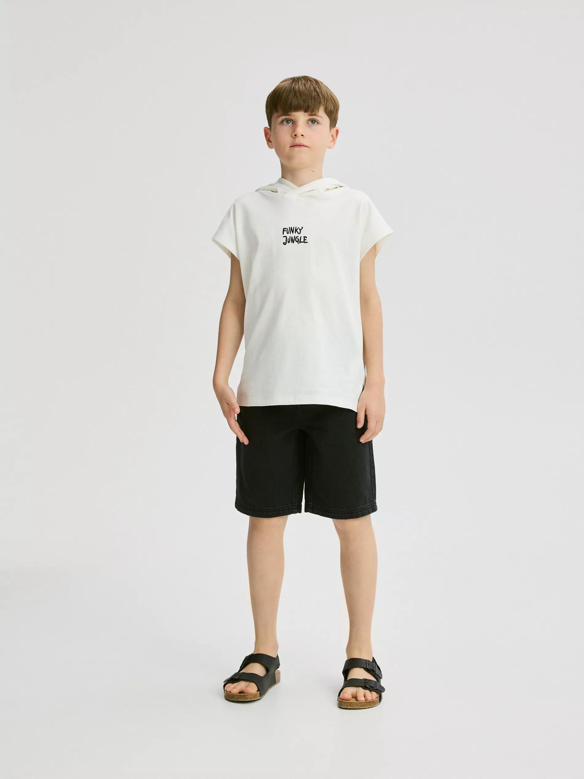 Black Denim Shorts, , large image number 5