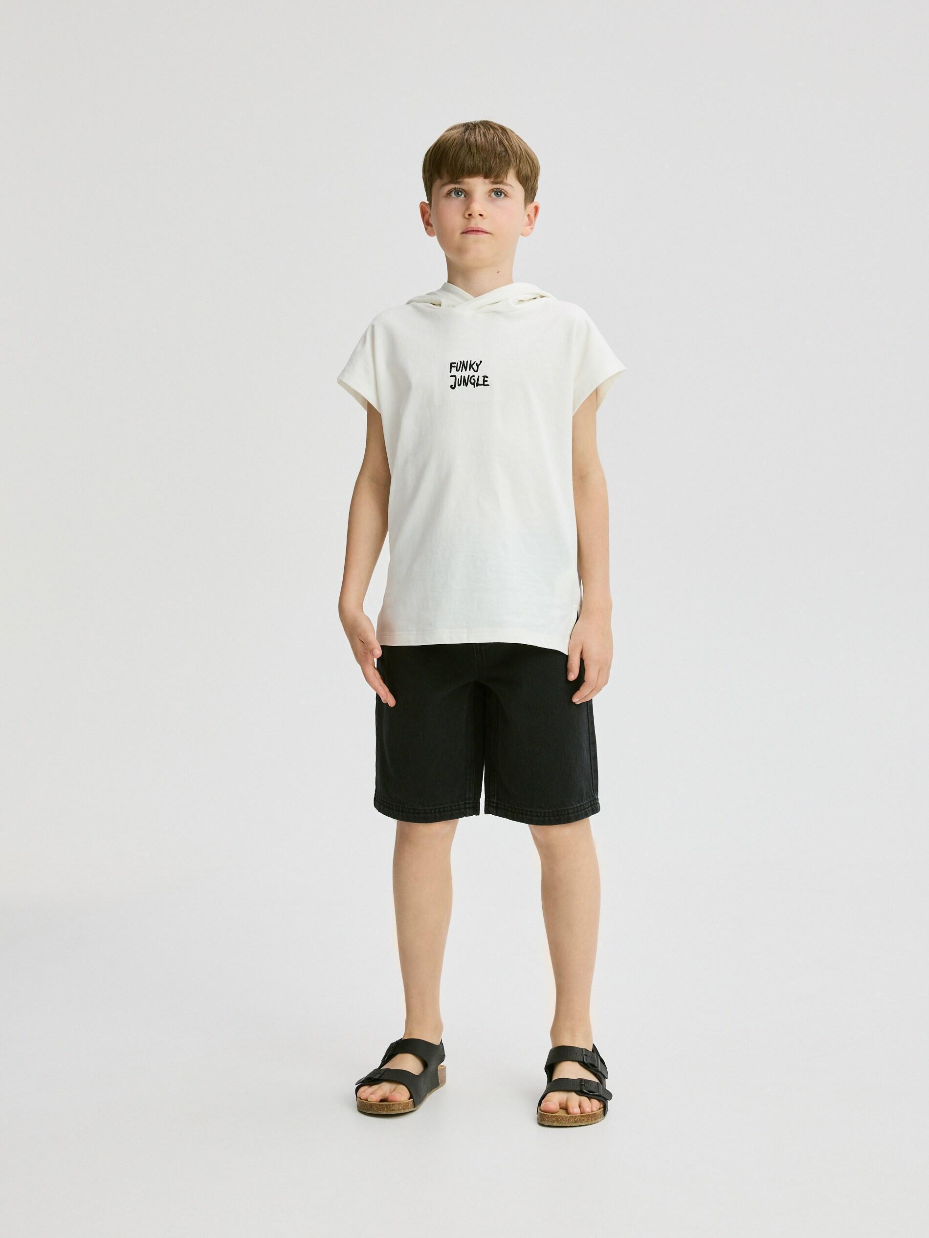 Black Denim Shorts, Black, large image number 5