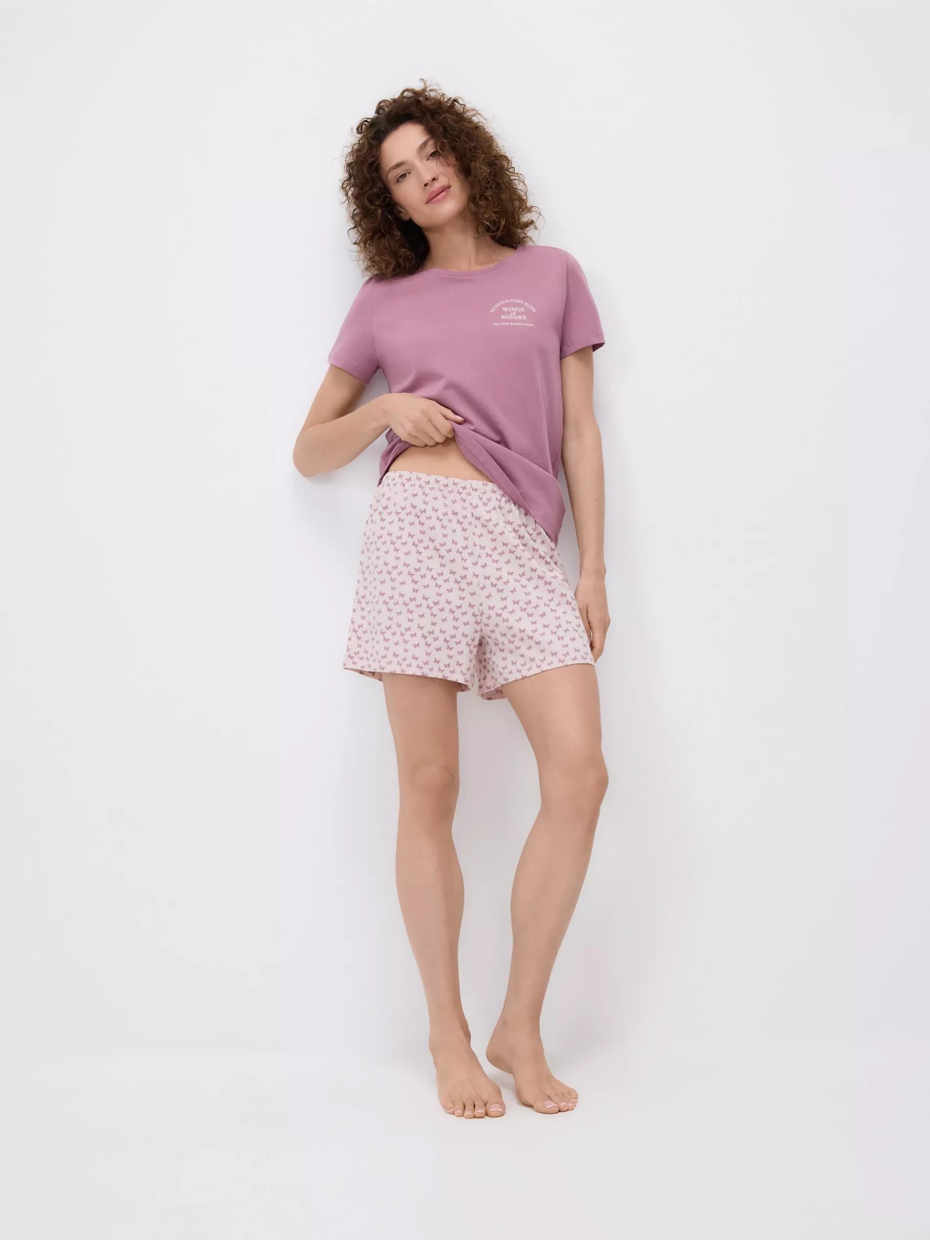 MAUVE Two piece printed pyjama set, Purple, large image number 0