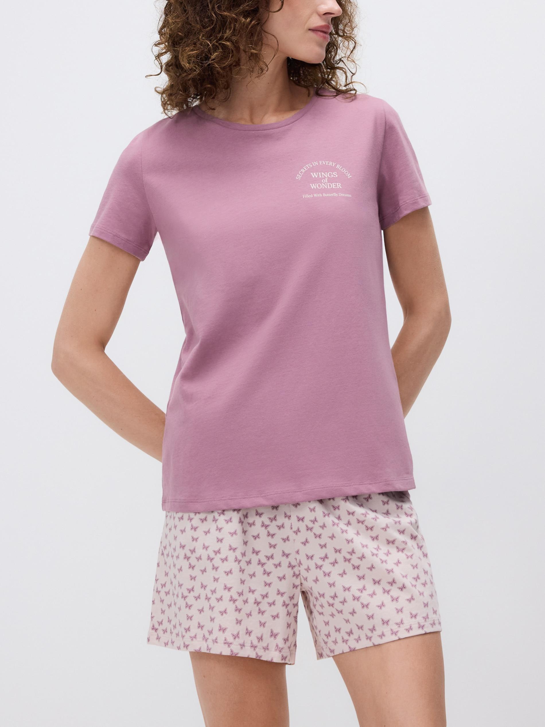 MAUVE Two piece printed pyjama set, Purple, large image number 1