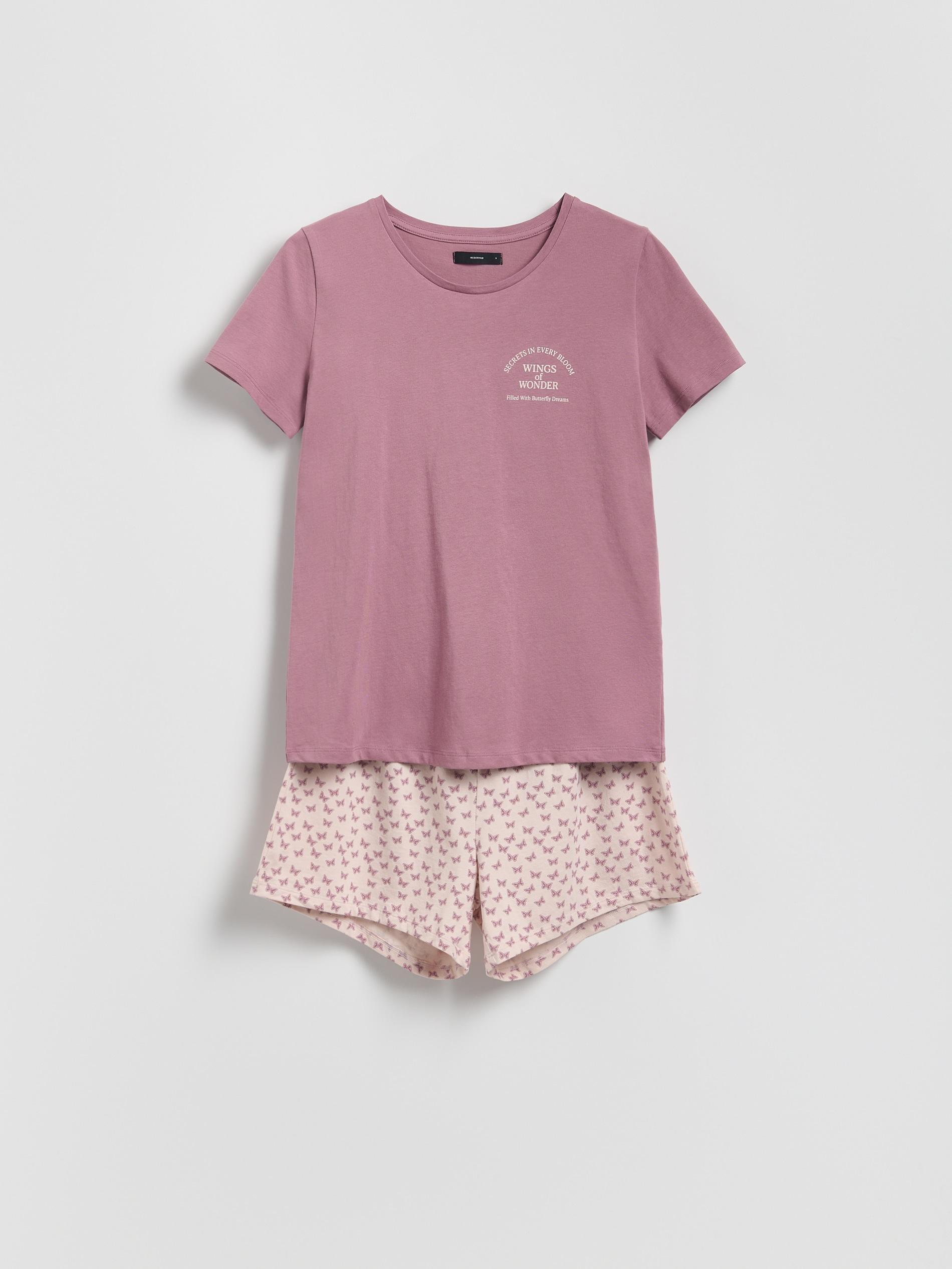 MAUVE Two piece printed pyjama set, Purple, large image number 4