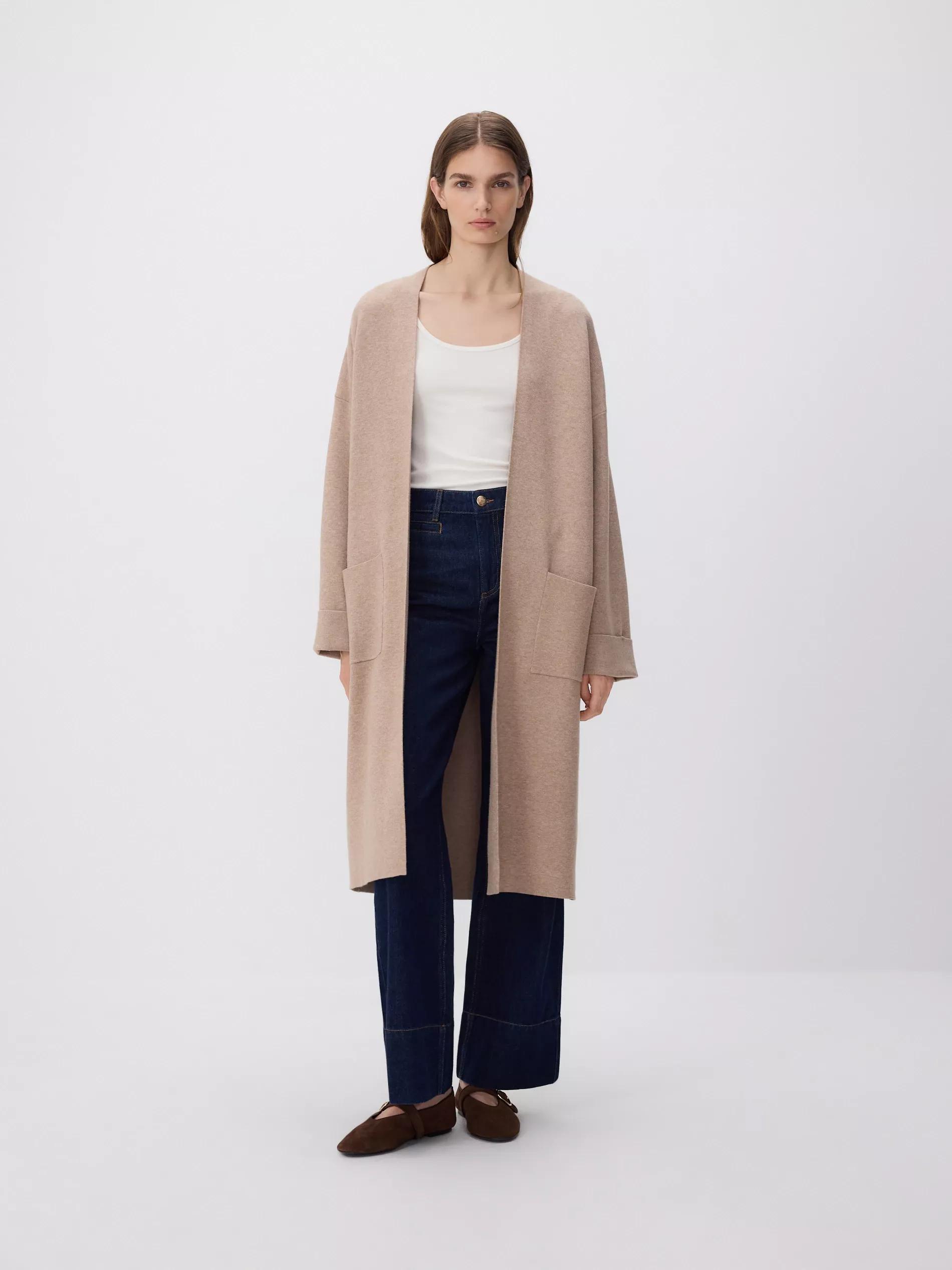 Beige Cardigan With Pockets, Beige, large image number 2
