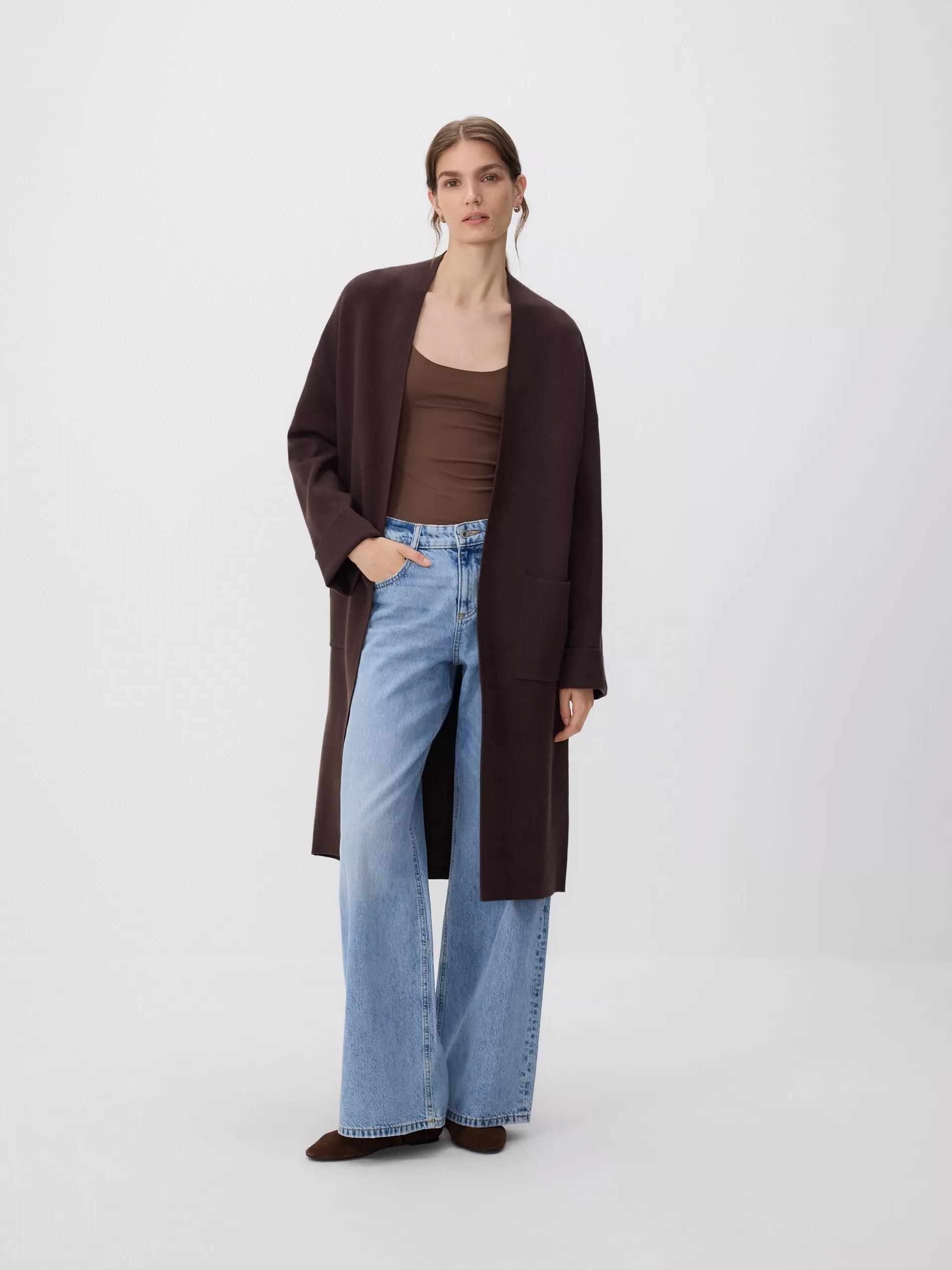 Brown Cardigan With Pockets, Brown, large image number 2