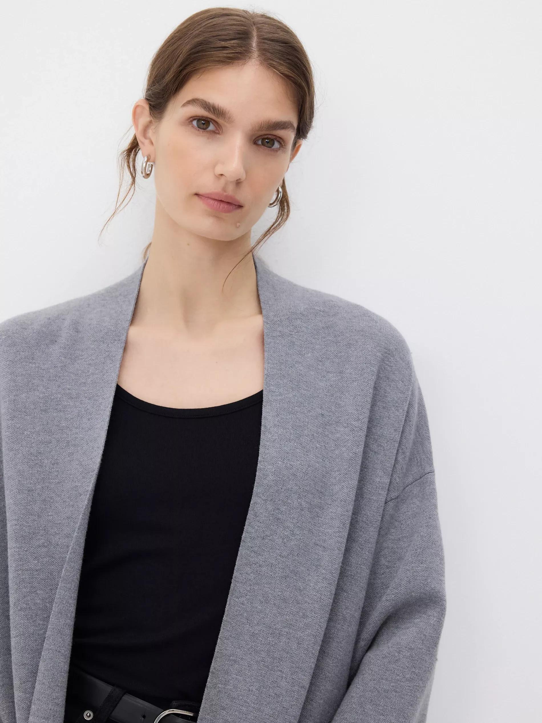 Grey Cardigan With Pockets, Grey, large image number 3