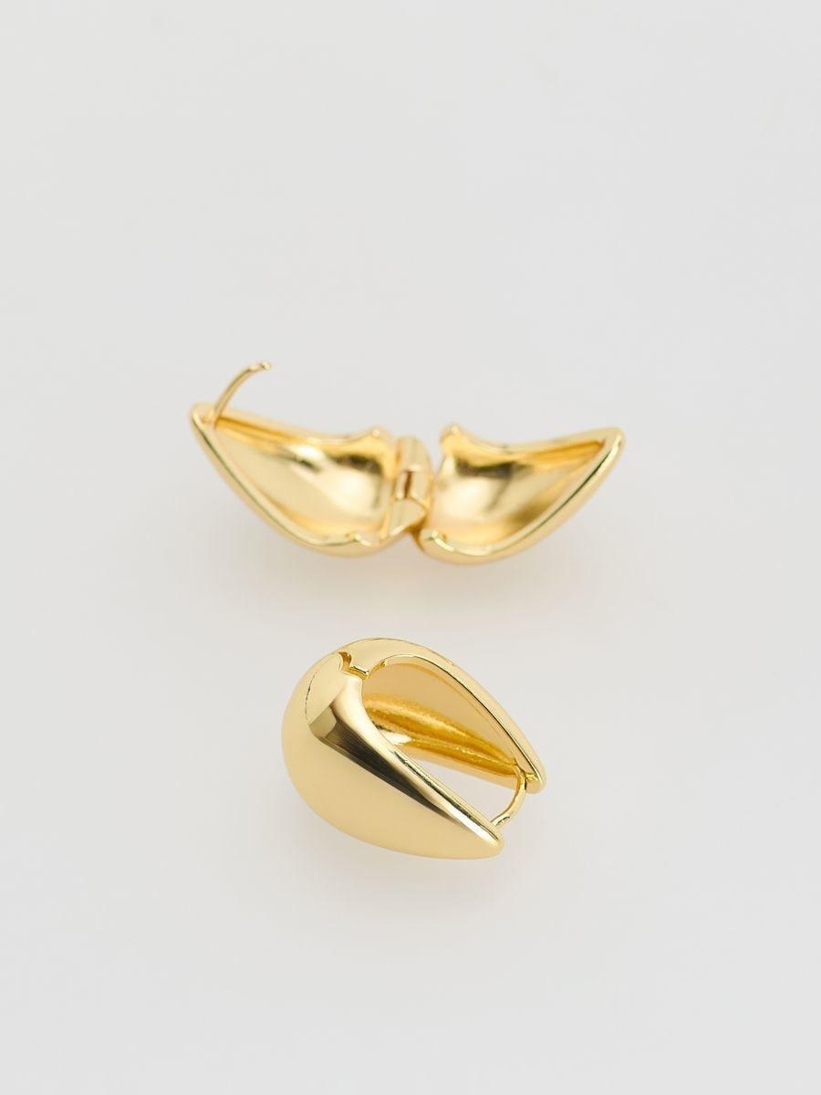 Gold Drop-Shaped Earrings, Golden, large image number 2