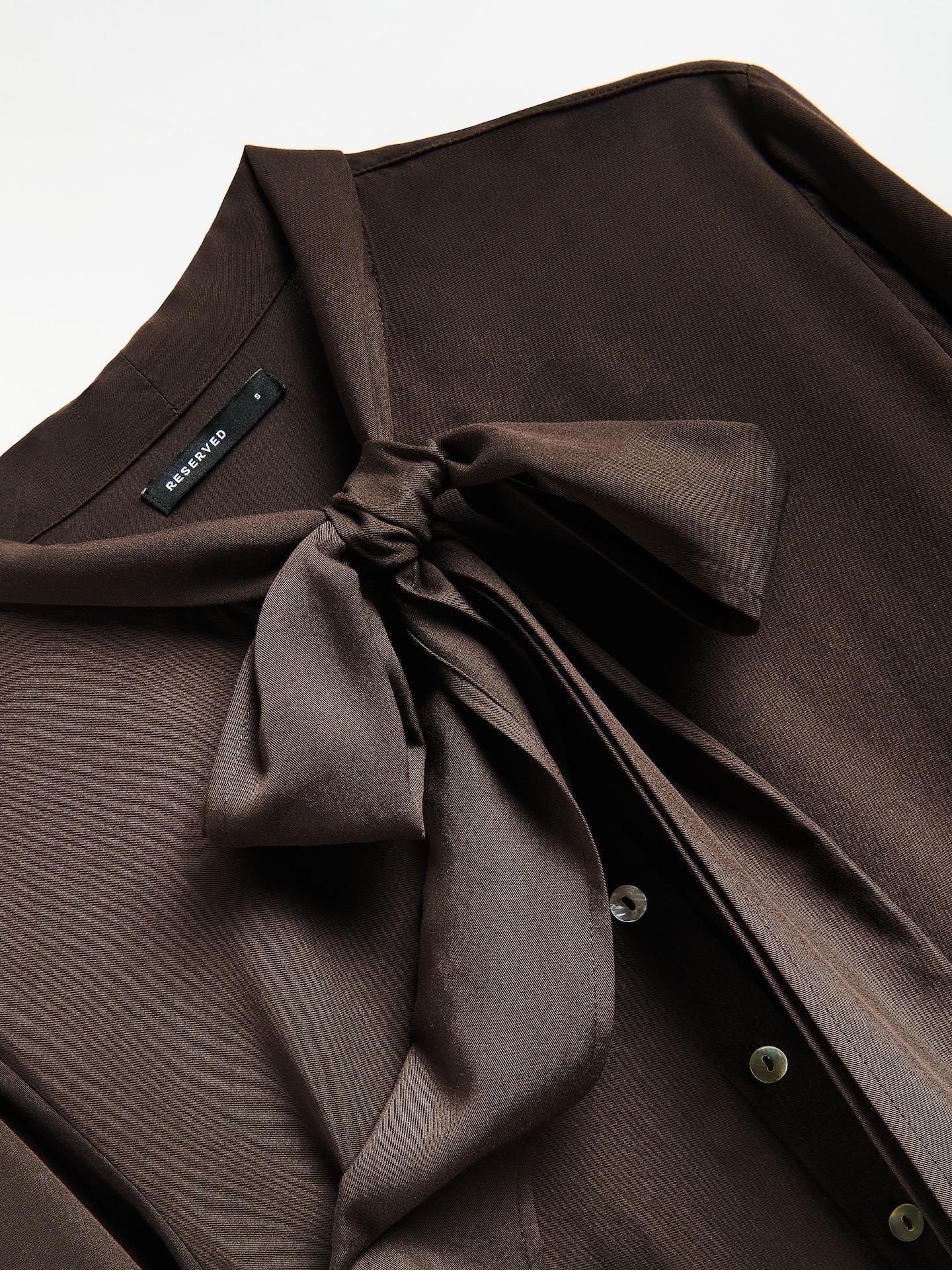 Brown Viscose Rich Shirt, Brown, medium