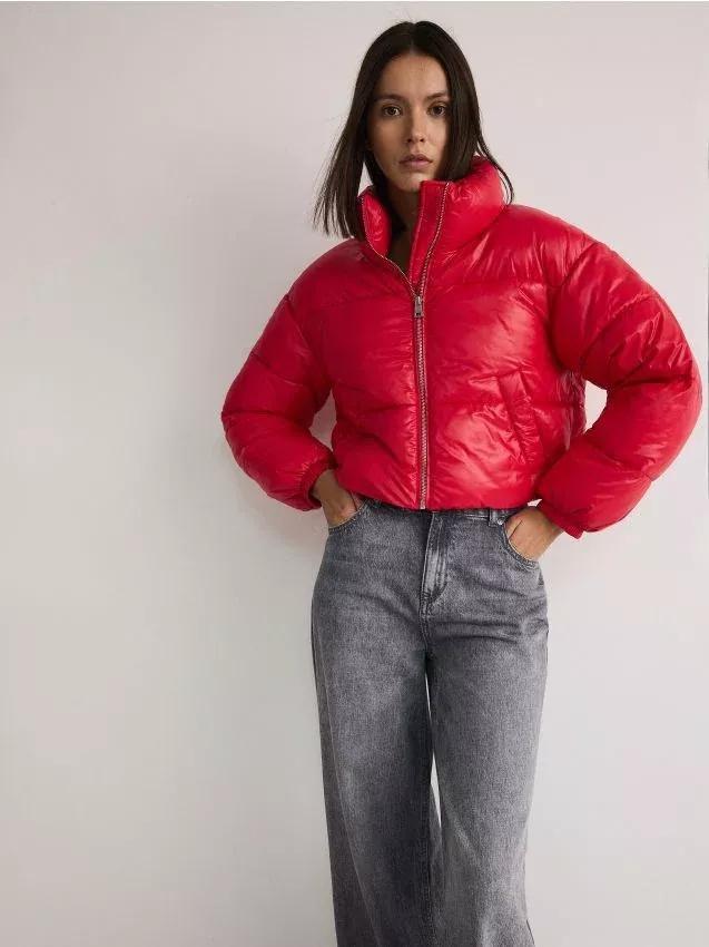 Red Short Quilted Jacket, , large image number 0