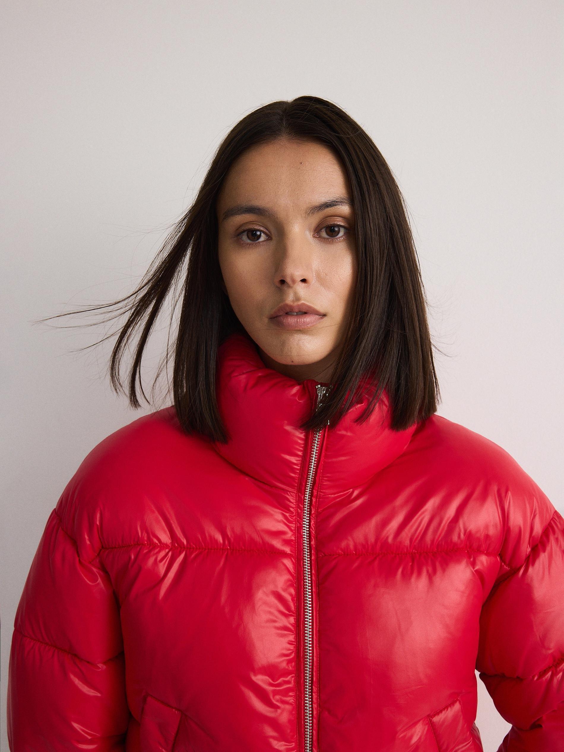 Red Short Quilted Jacket, , large image number 4