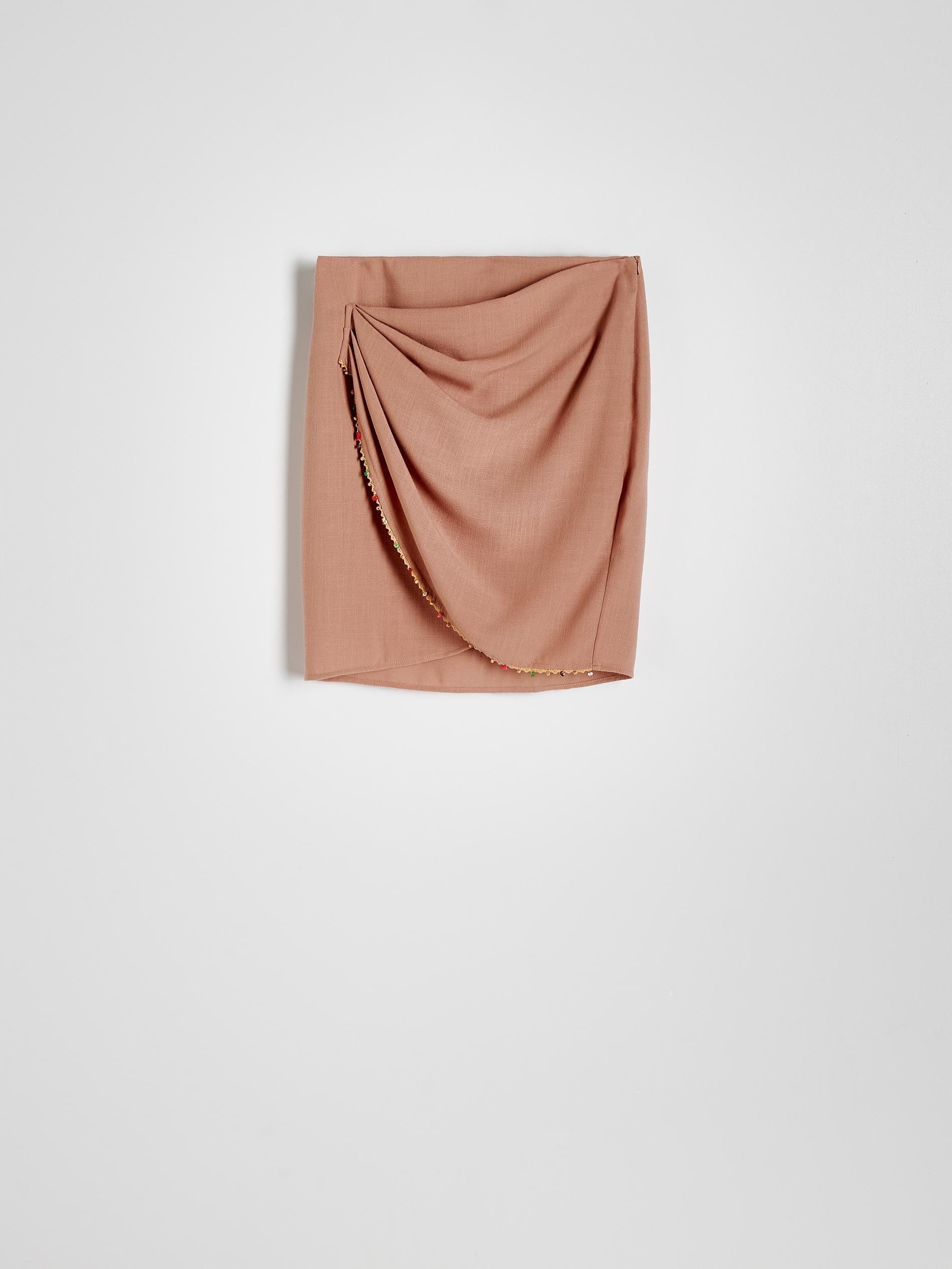 Beige High Waist Skirt, , large image number 4