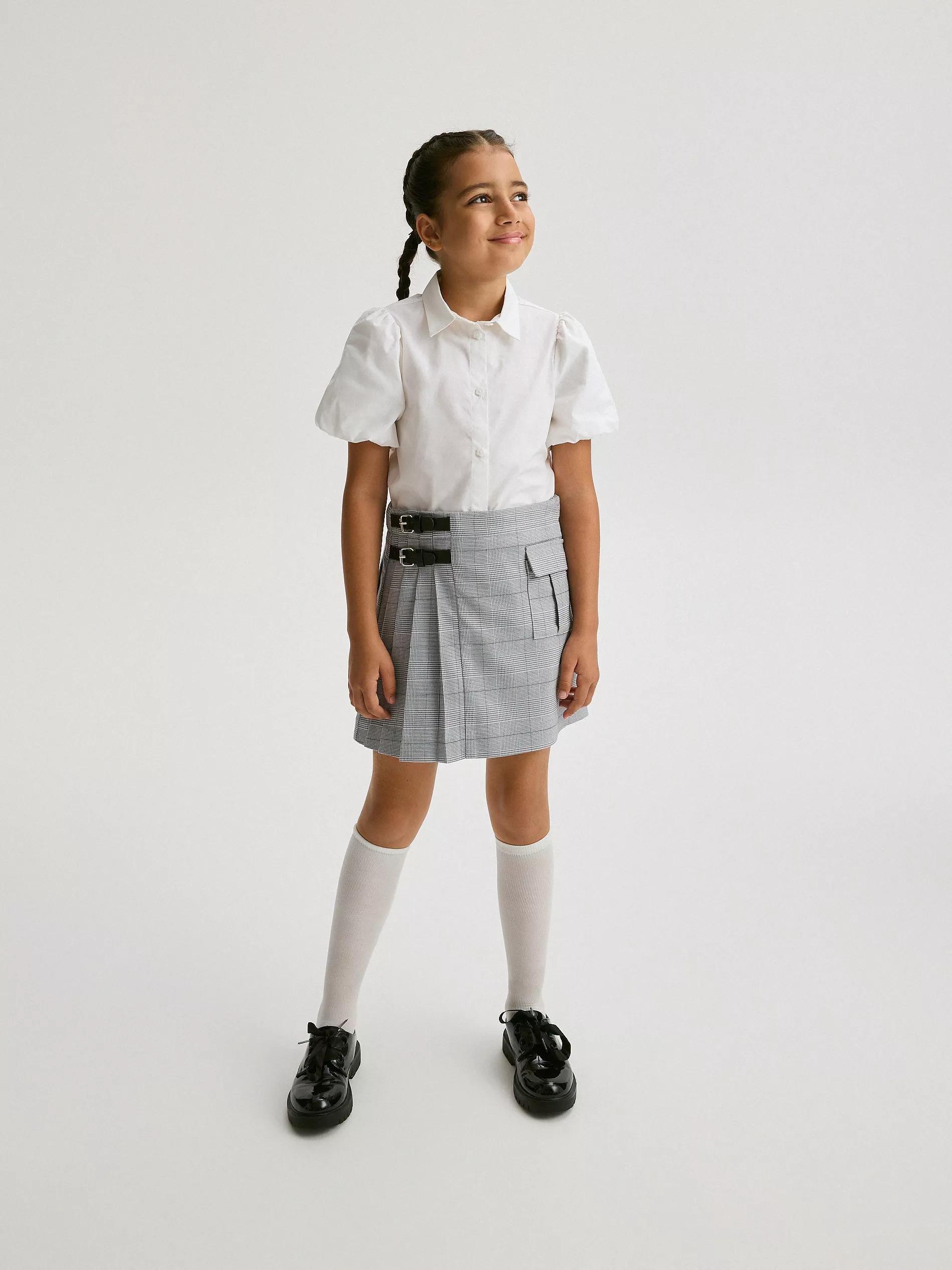 Grey Pleated Skirt, Kids Girls, , large image number 2