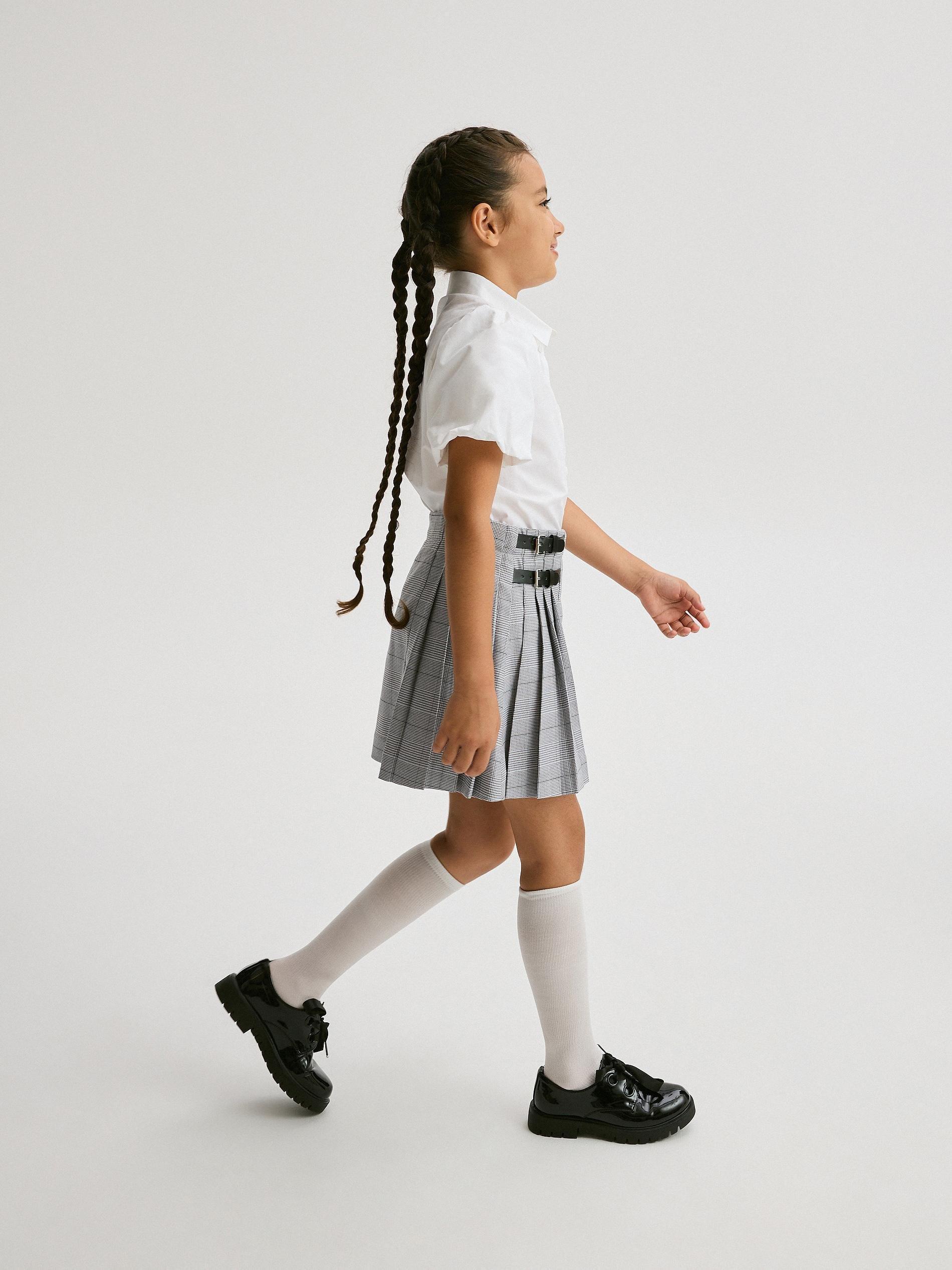 Grey Pleated Skirt, Kids Girls, , large image number 3
