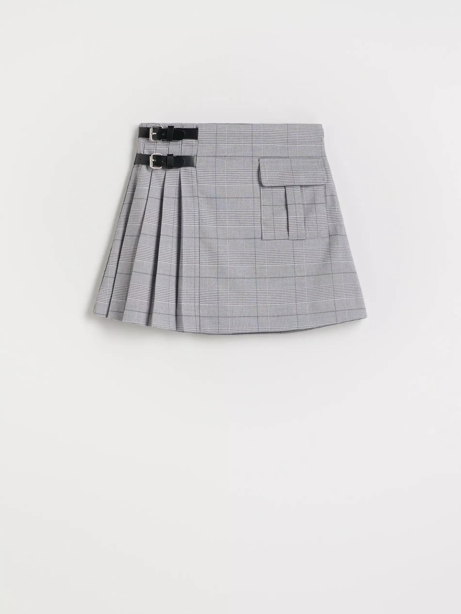 Grey Pleated Skirt, Kids Girls, , large image number 4