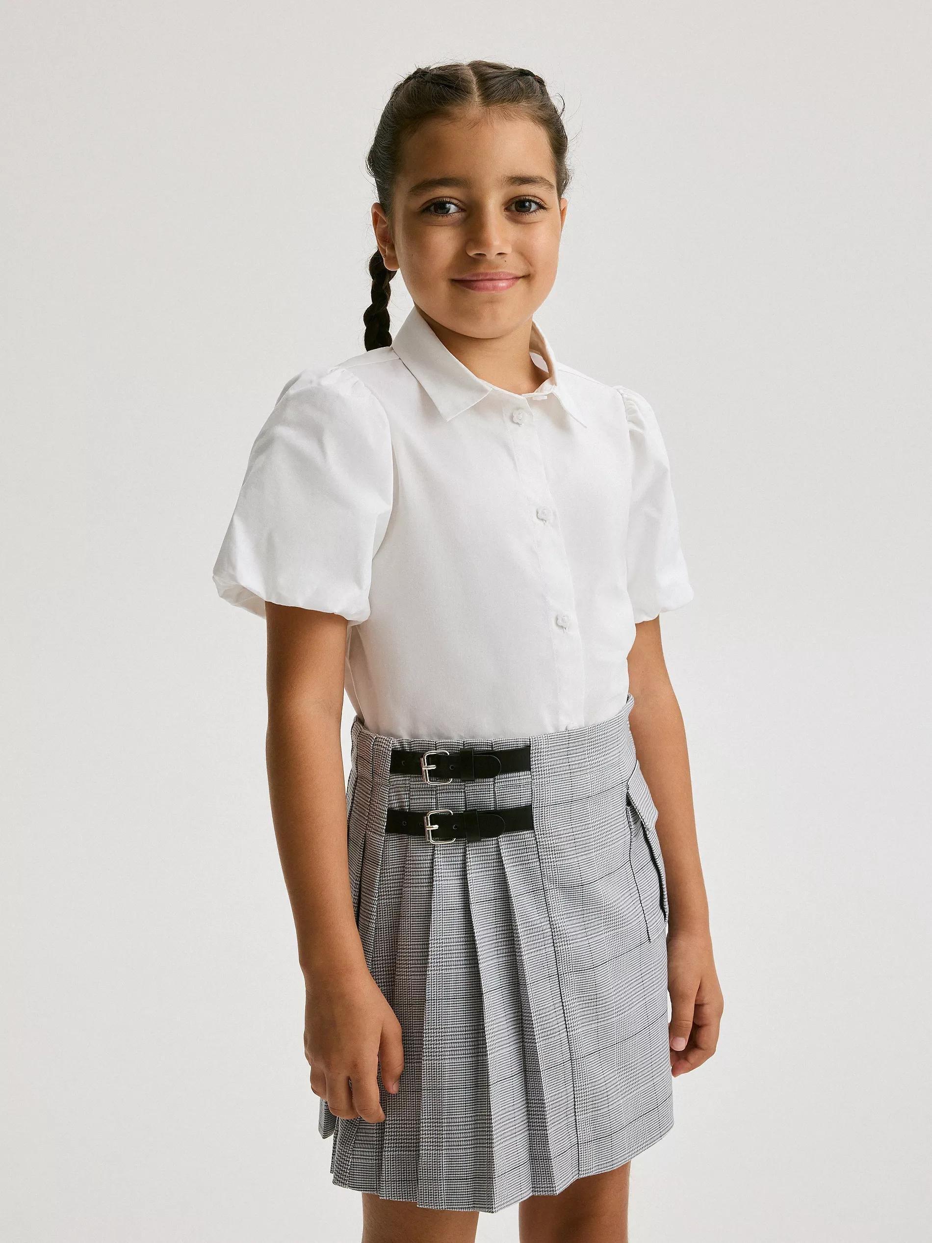 Grey Pleated Skirt, Kids Girls, , large image number 6