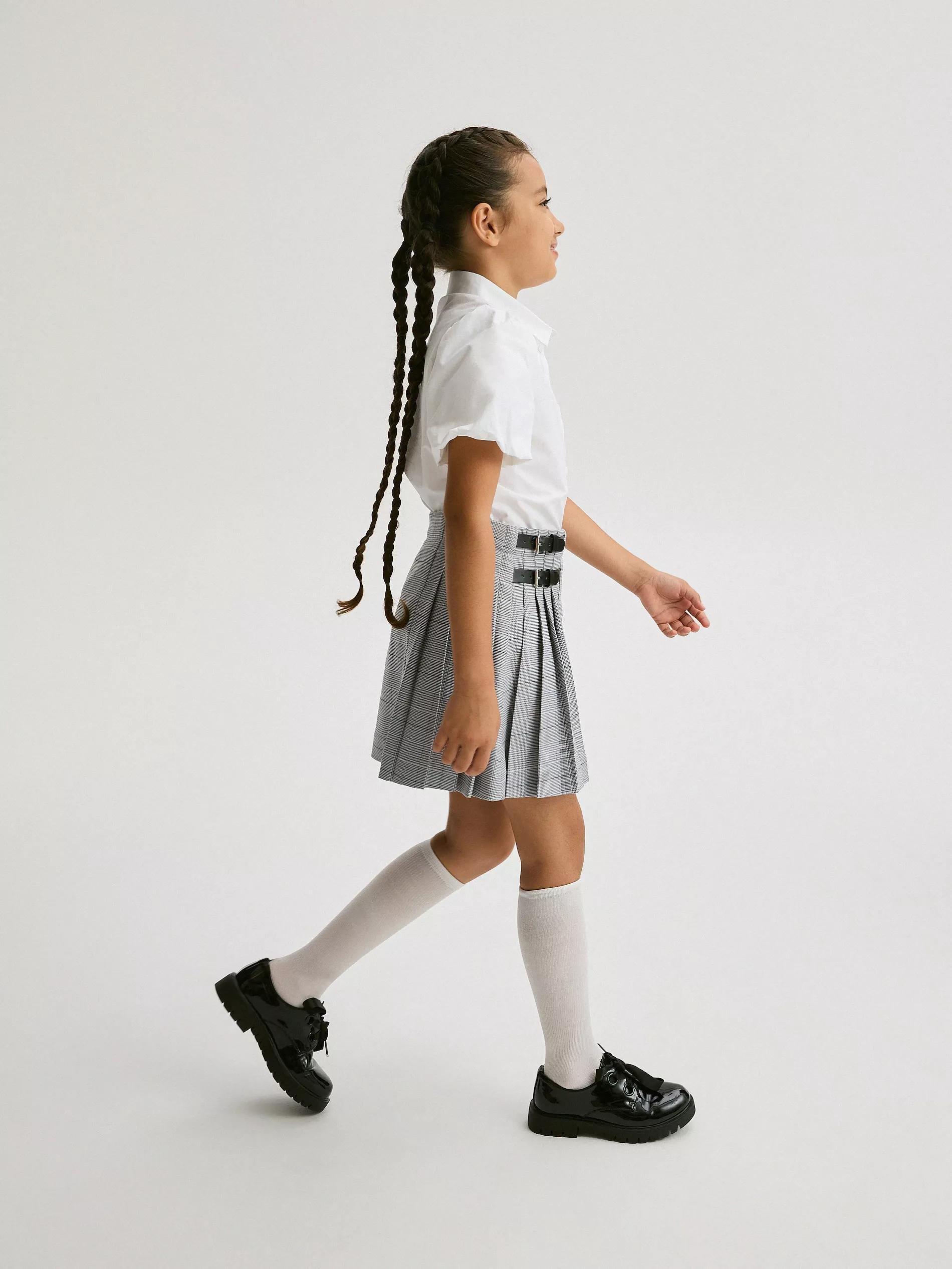 Grey Pleated Skirt, Kids Girls, , large image number 7