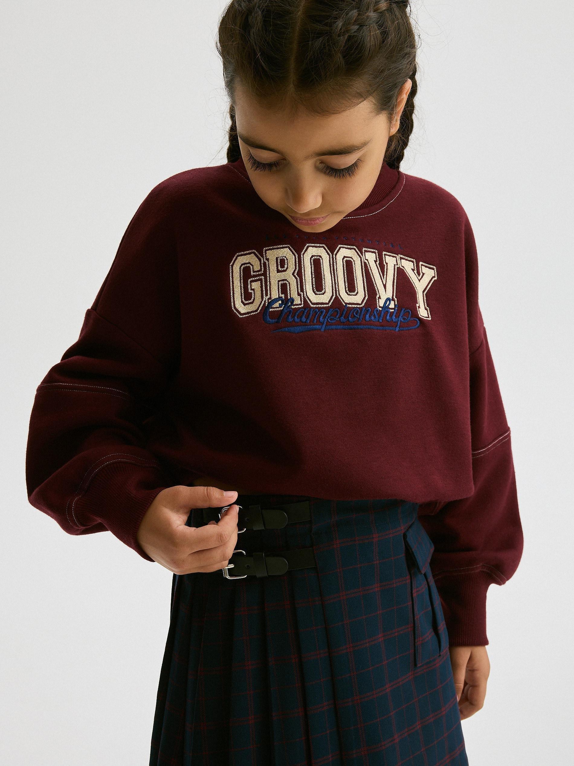 Navy Pleated Skirt, Kids Girls, , large image number 5