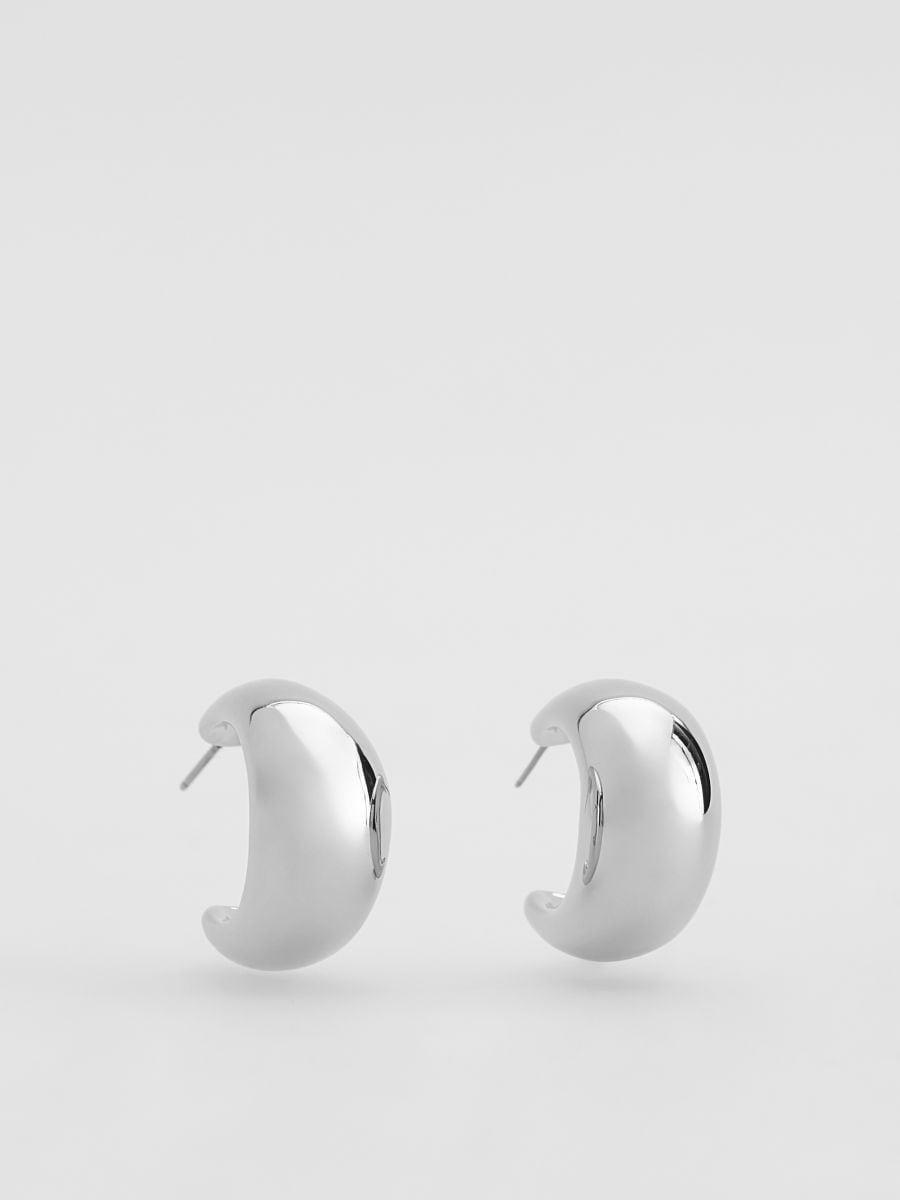 Silver Drop-Shaped Earrings, Silver, large image number 1