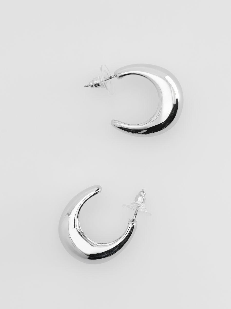 Silver Drop-Shaped Earrings, Silver, large image number 2