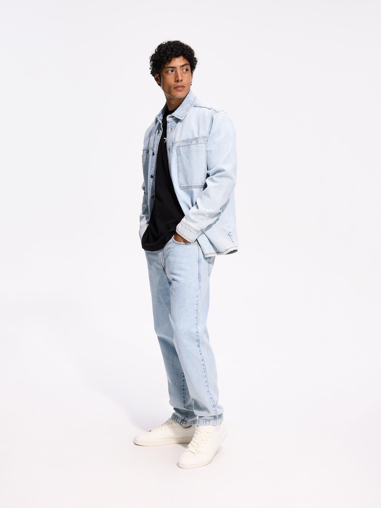 Blue Carrot Jeans With Wash Effect, Blue, large image number 1