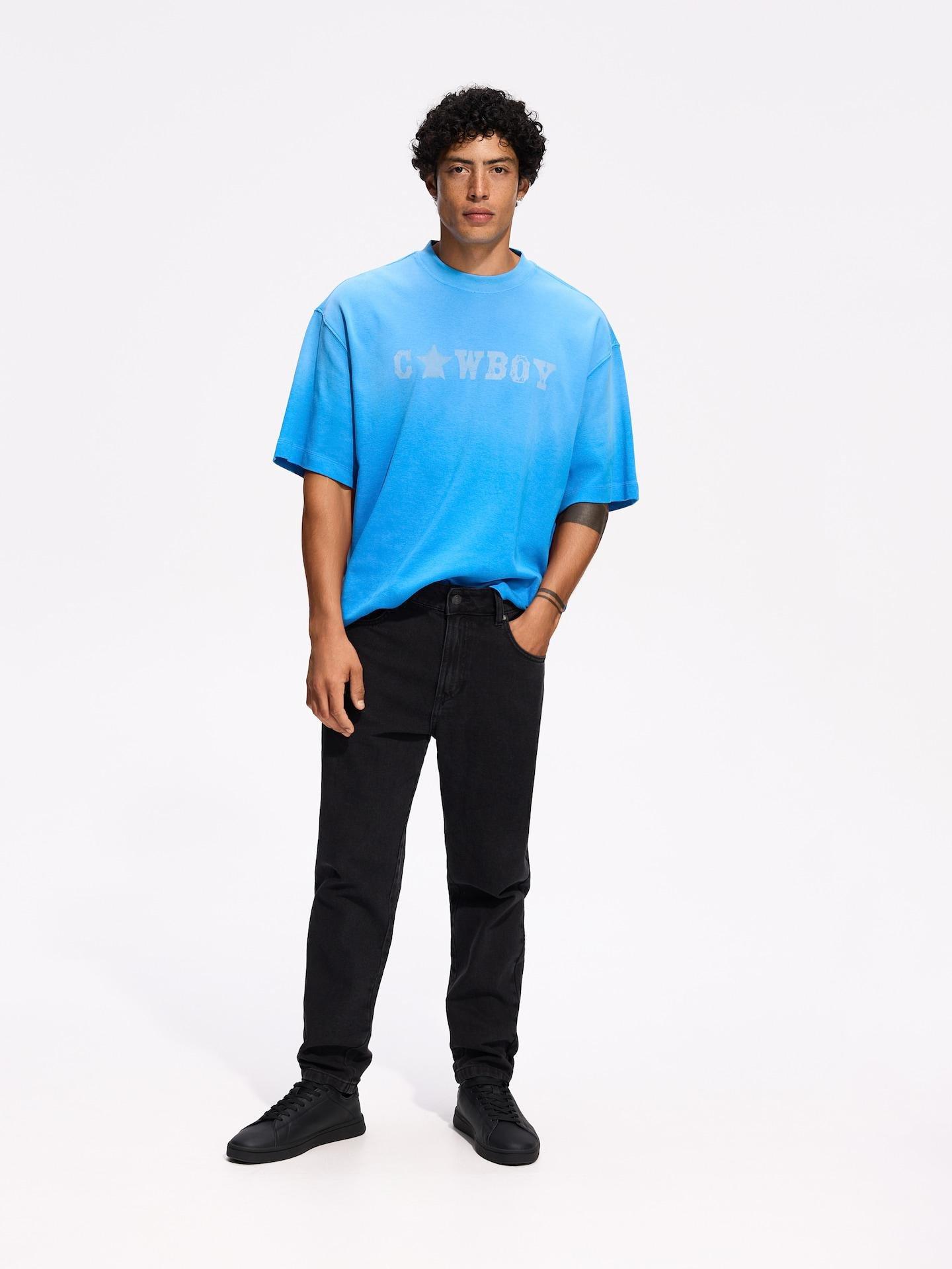 Black Carrot Jeans With Wash Effect, Black, large image number 0