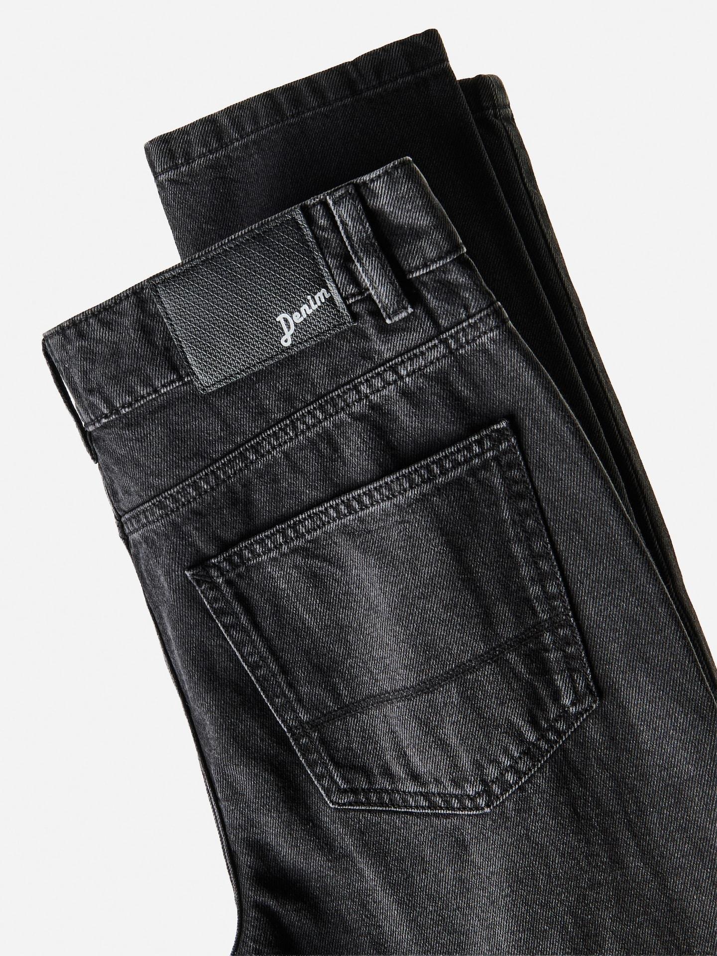 Black Carrot Jeans With Wash Effect, Black, large image number 4