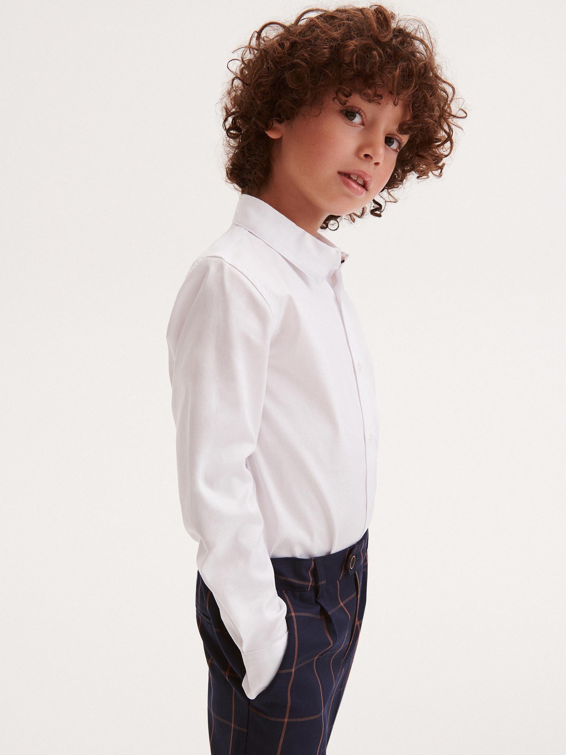 White Elegant Slim Shirt, Kids Boys, , large image number 0
