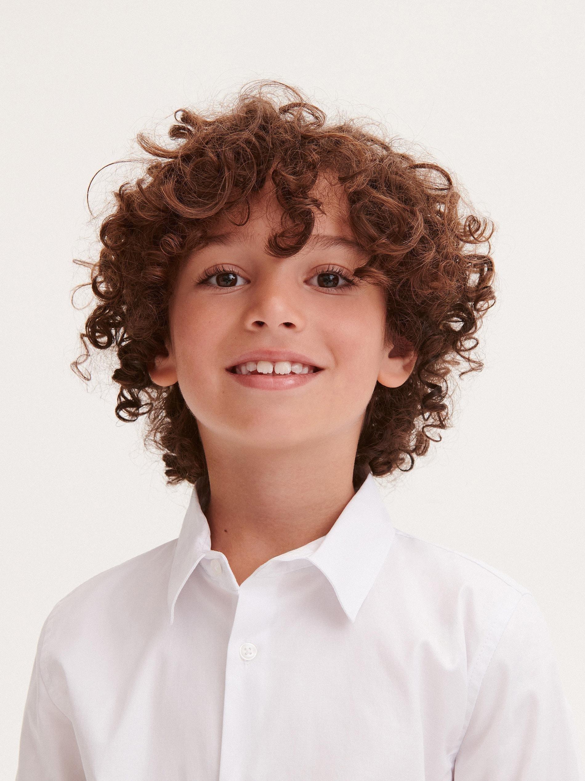 White Elegant Slim Shirt, Kids Boys, , large image number 1