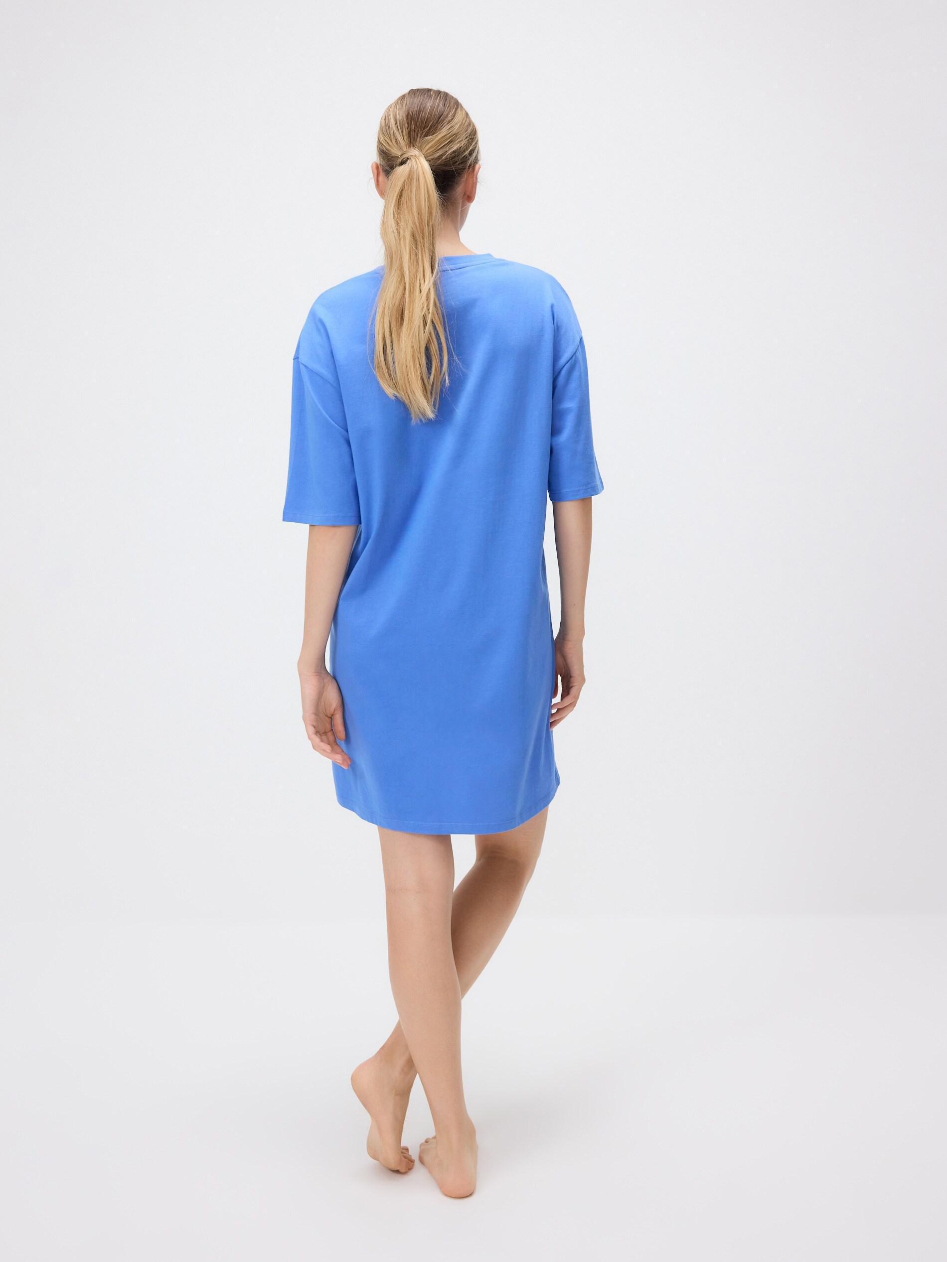 Blue Printed Nightdress, Blue, large image number 3
