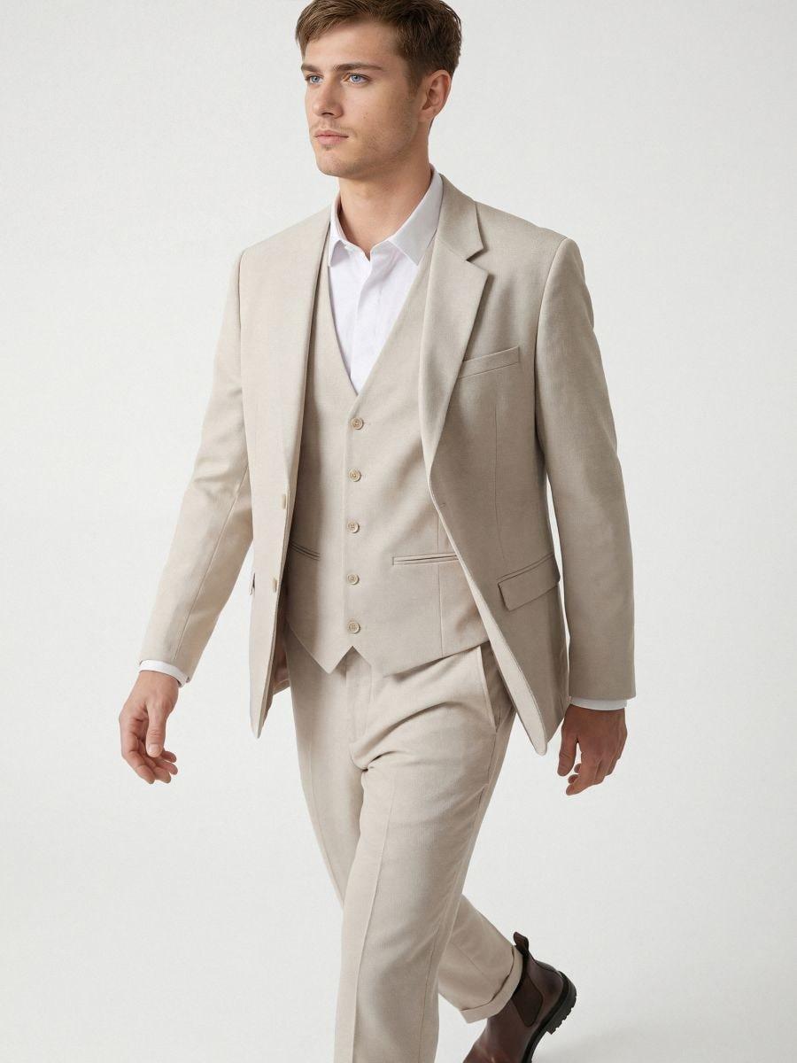 Beige Suit Vest, Beige, medium