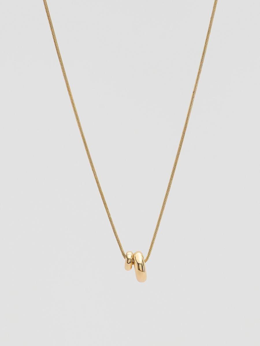 Gold Necklace With Pendant, Golden, large image number 1