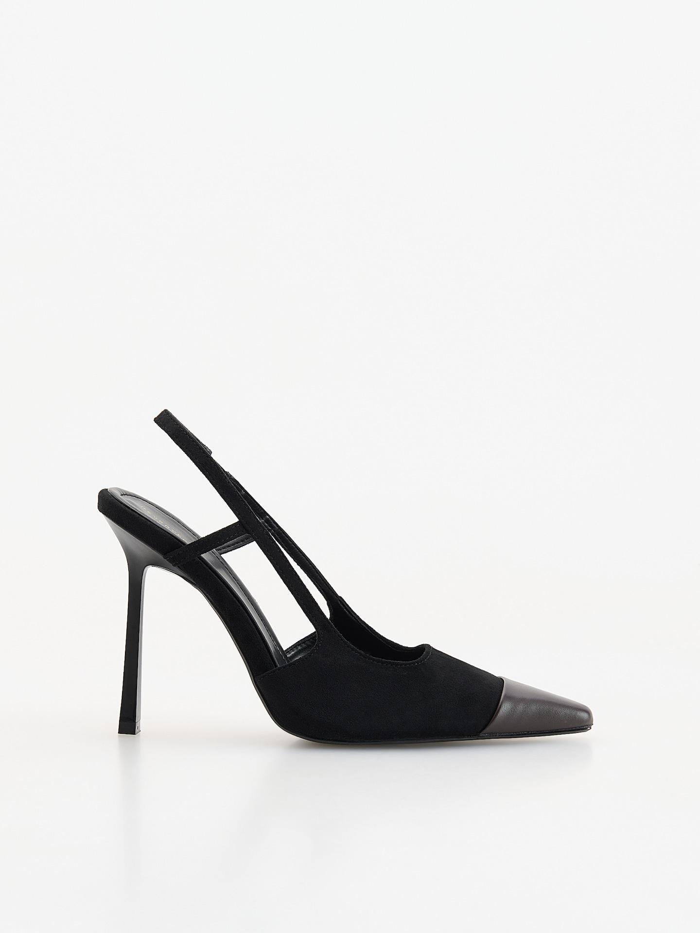 Black High-Heeled Pumps, Black, medium