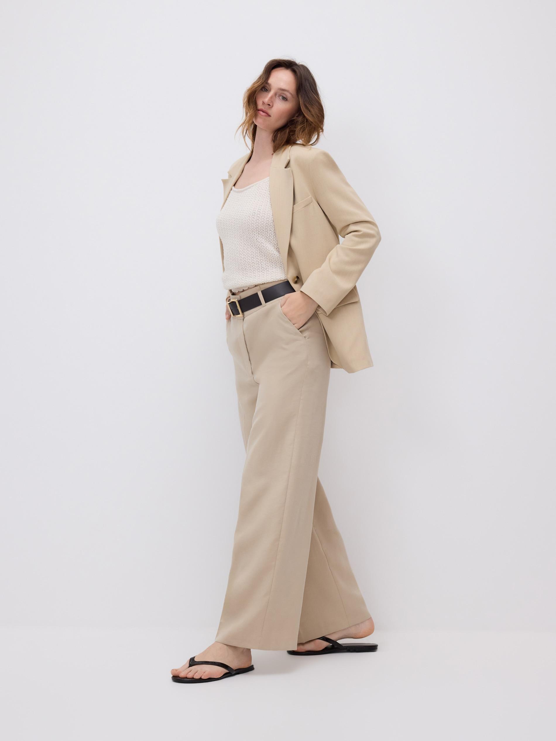 Beige Modal Rich Trousers, Beige, large image number 5