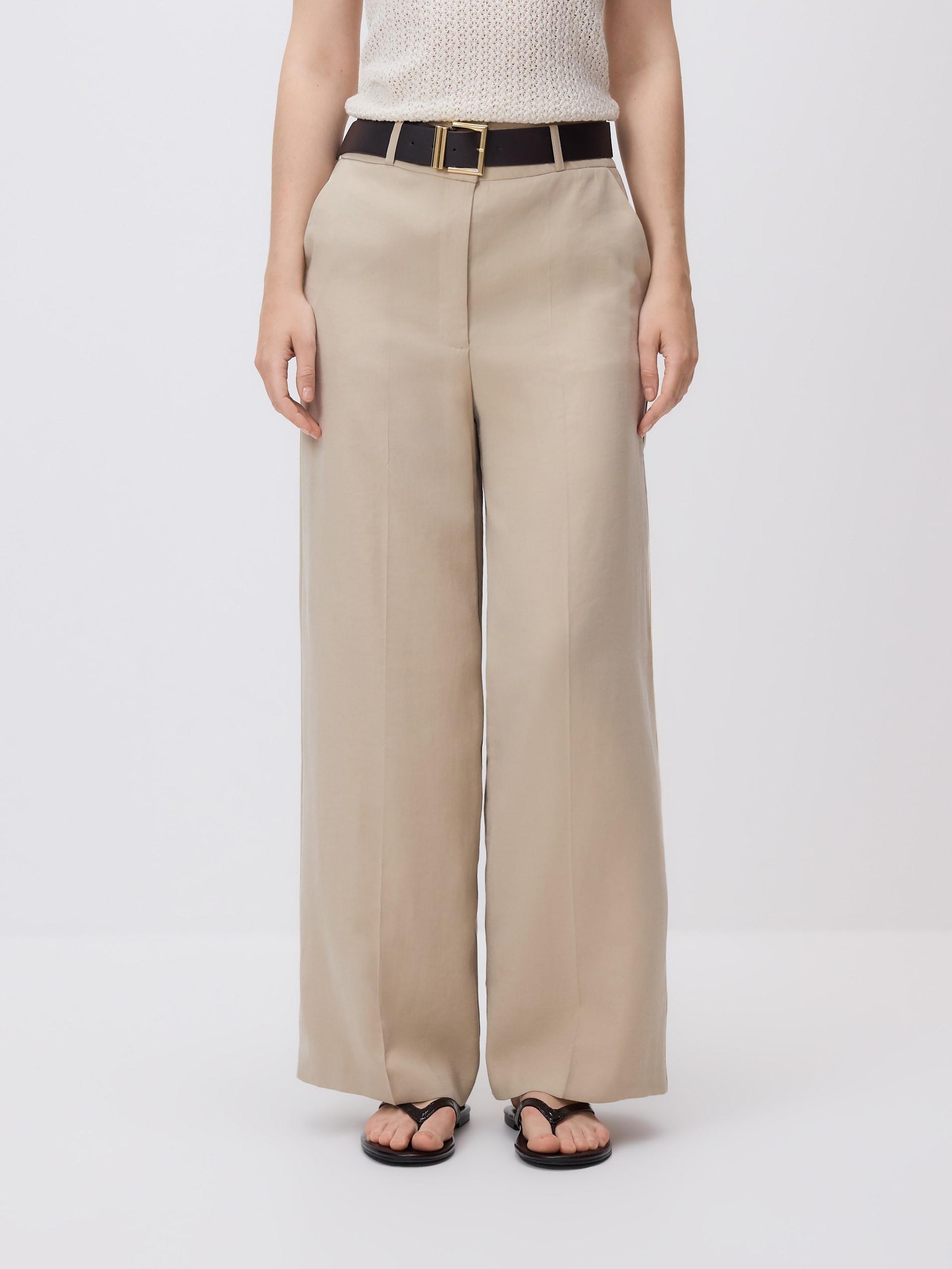 Beige Modal Rich Trousers, Beige, large image number 6