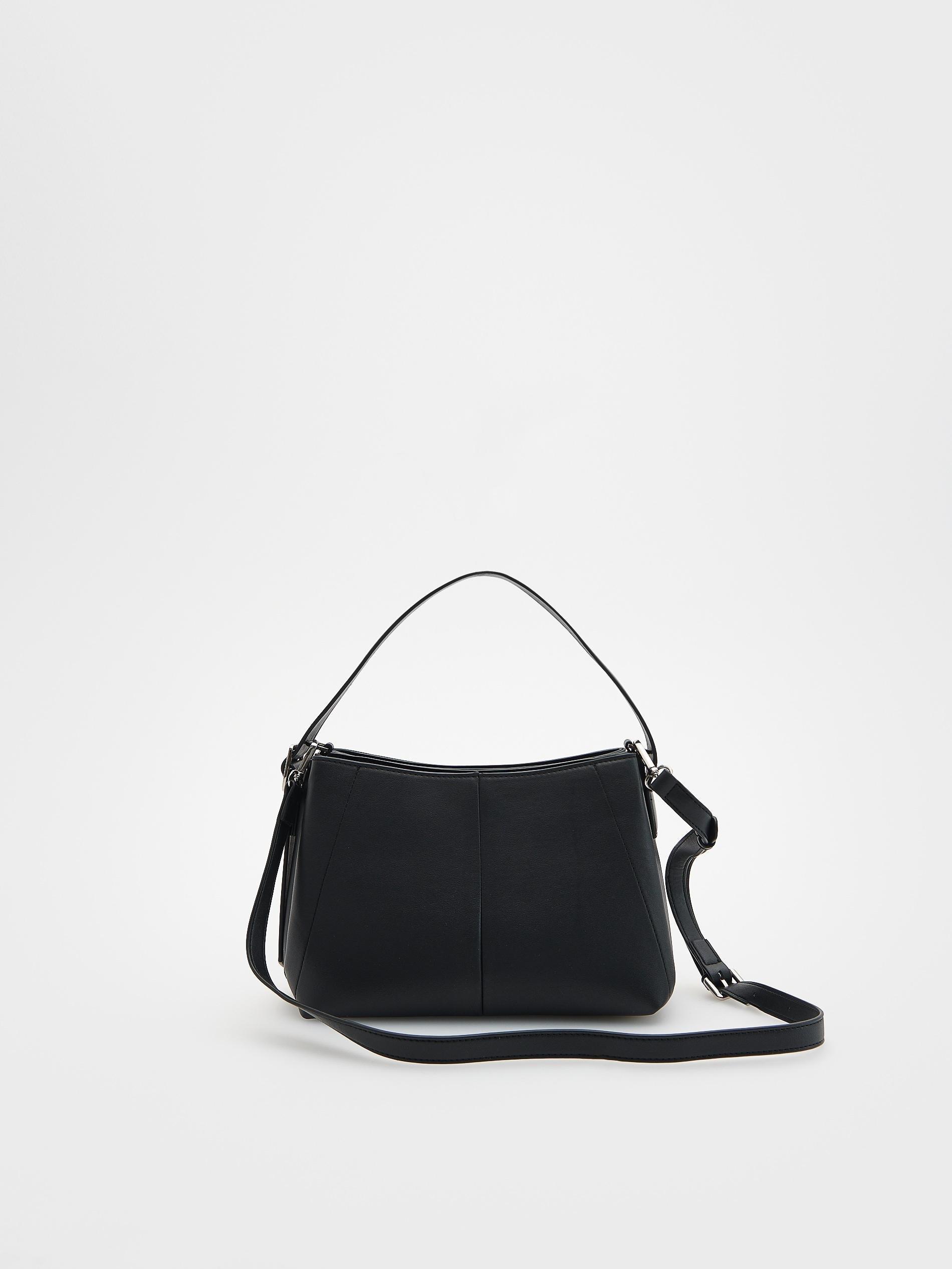 Black Faux Leather Bag, , large image number 2