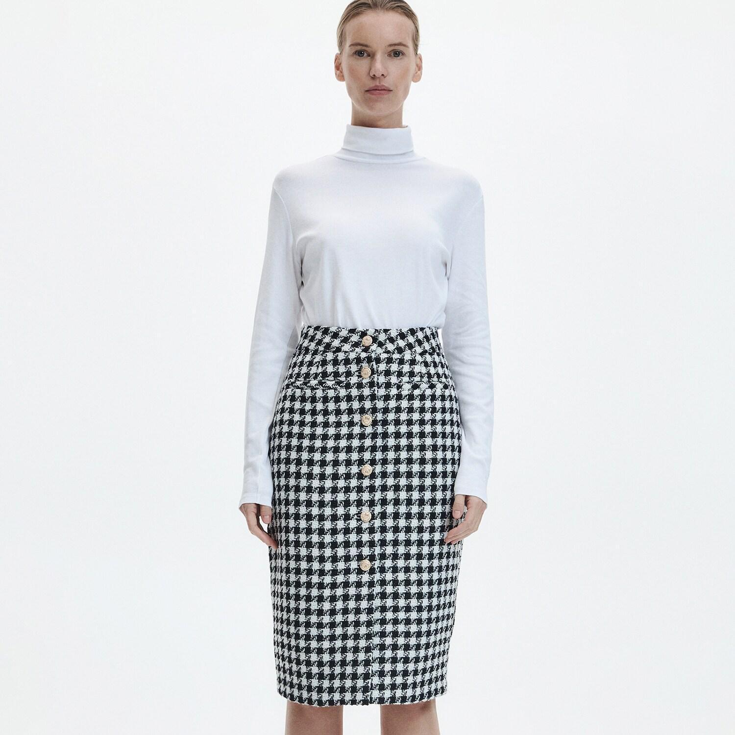 Multicolour Dogtooth Pattern Skirt, , large image number 2