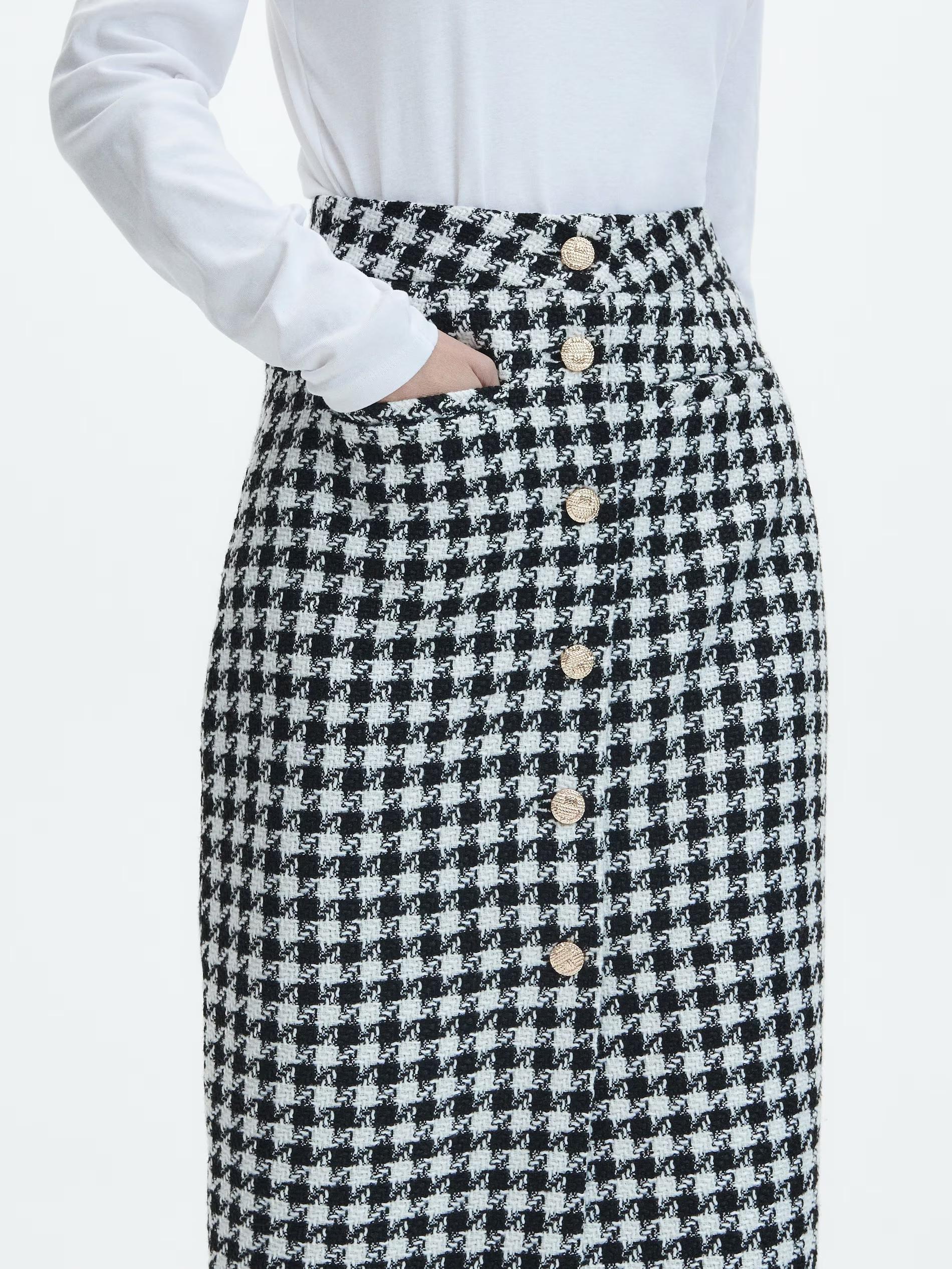 Multicolour Dogtooth Pattern Skirt, , large image number 3