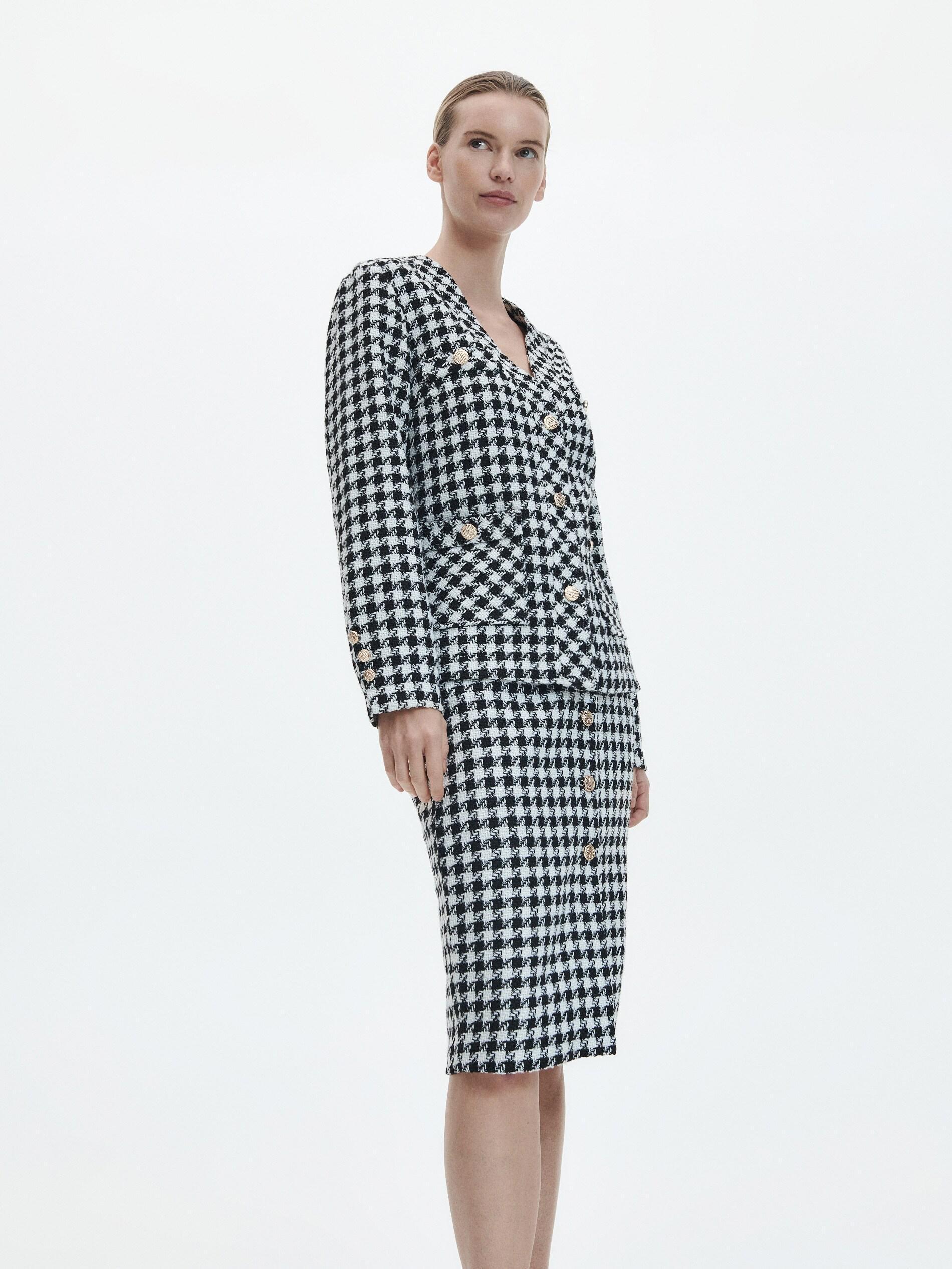 Multicolour Dogtooth Pattern Skirt, , large image number 5