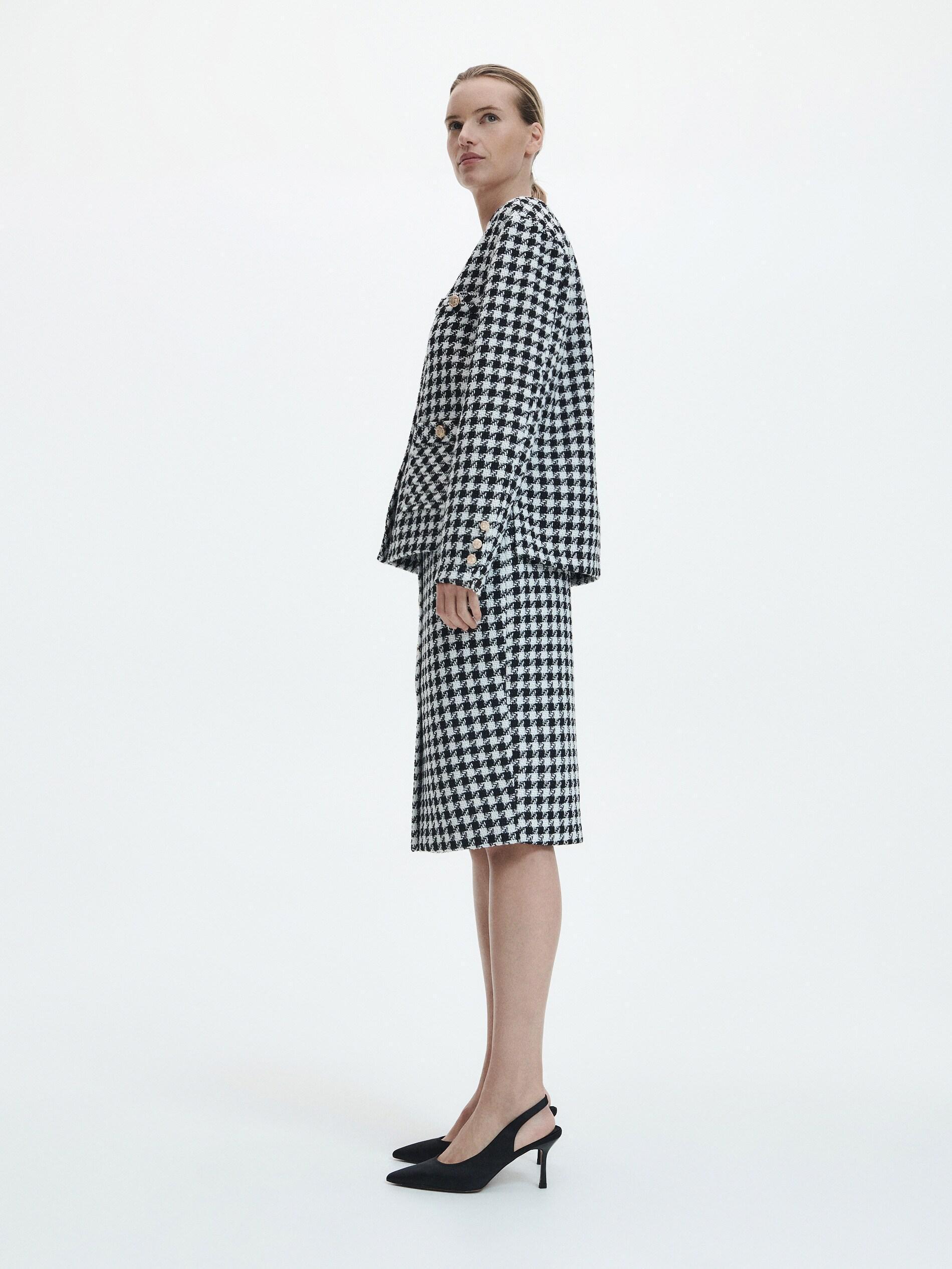 Multicolour Dogtooth Pattern Skirt, , large image number 6
