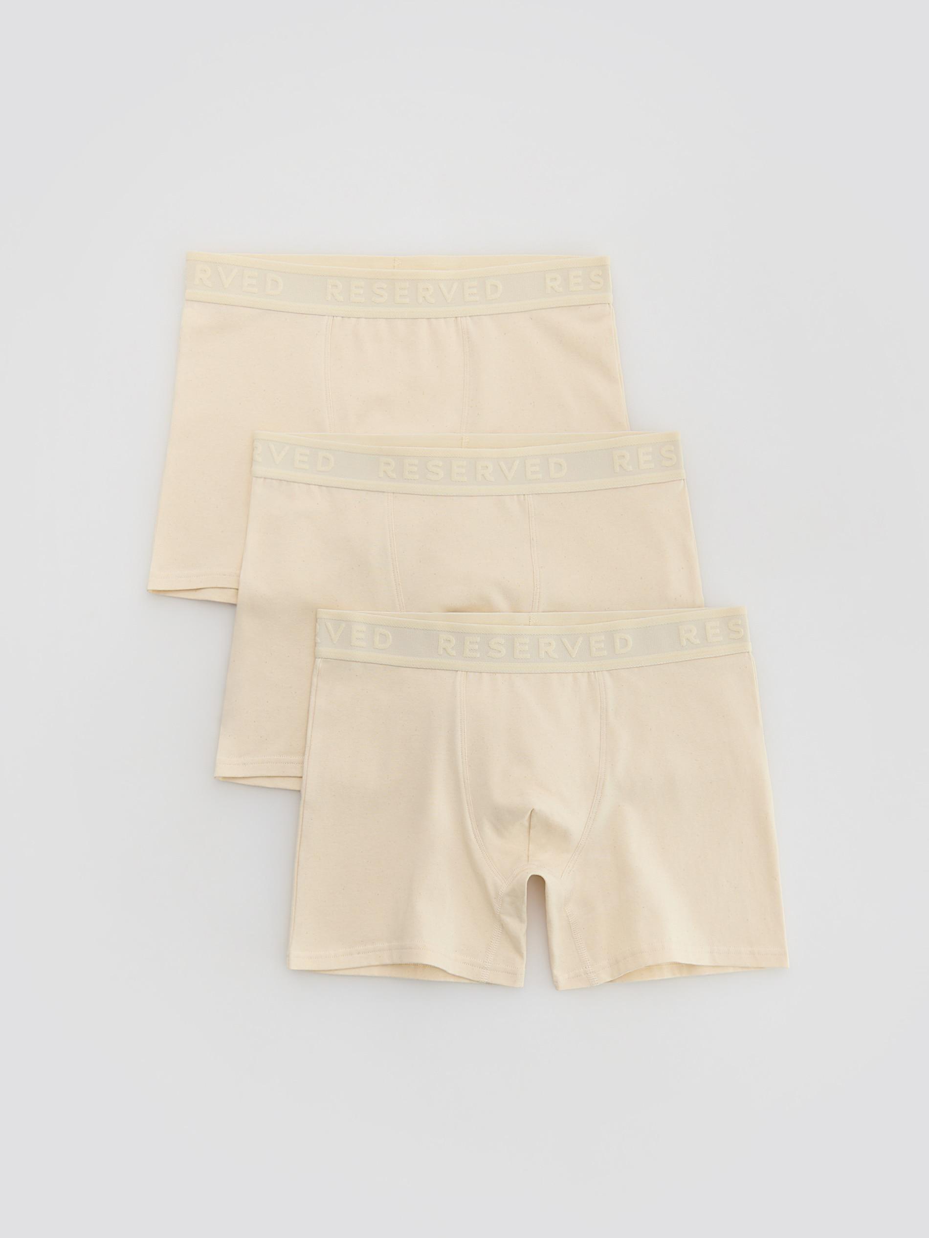 Beige Long Boxers 3 Pack, Ivory, medium