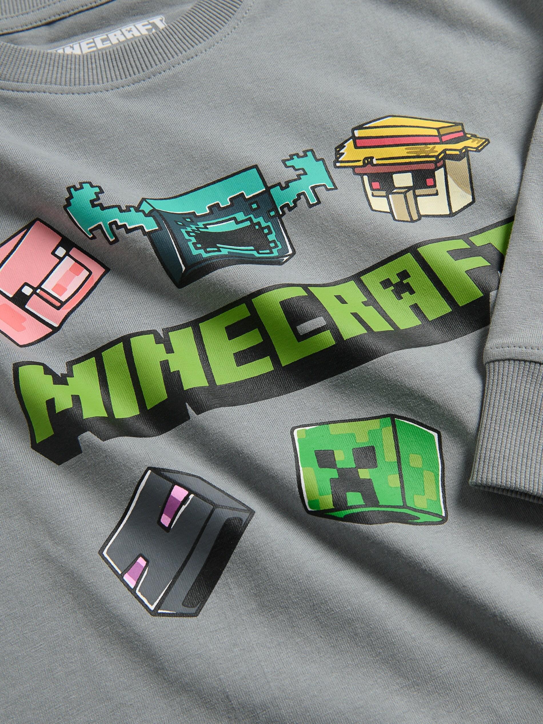 DARK GREY Minecraft long sleeve T-shirt, Grey, large image number 1