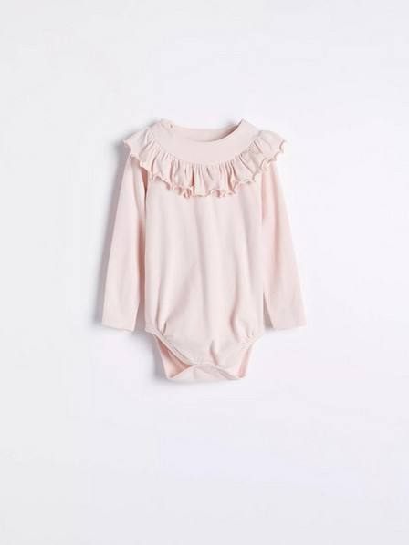 Reserved - Pink Body Suit With Ruffle, Baby Girl