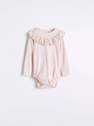 Reserved - Pink Body Suit With Ruffle, Baby Girl