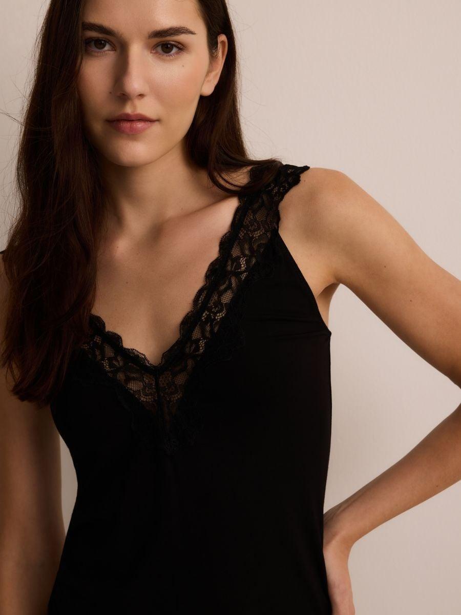 Black Nightgown With High Viscose Content, , large image number 2