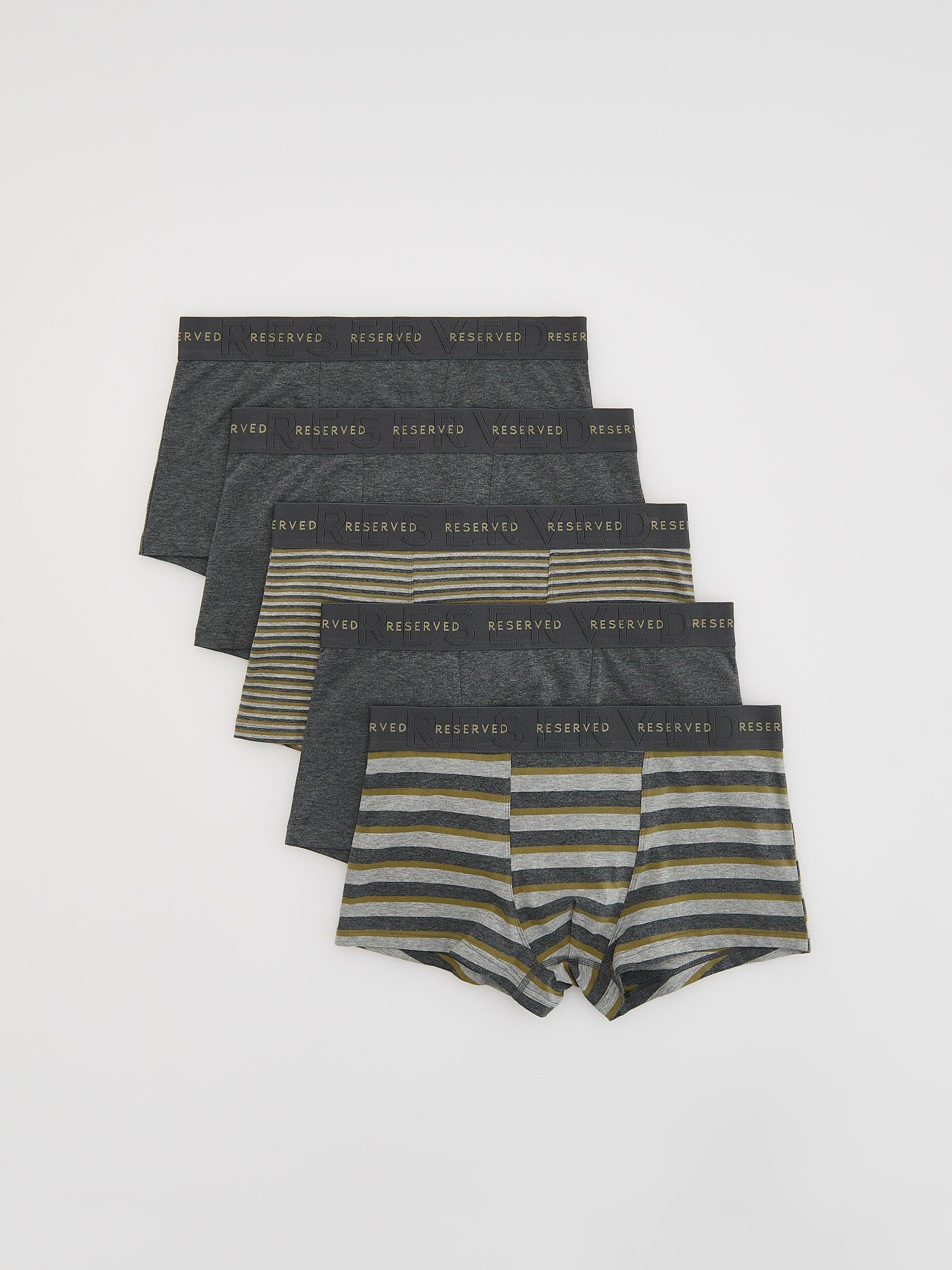 Grey Classic Boxers 5 Pack, Grey, large image number 0