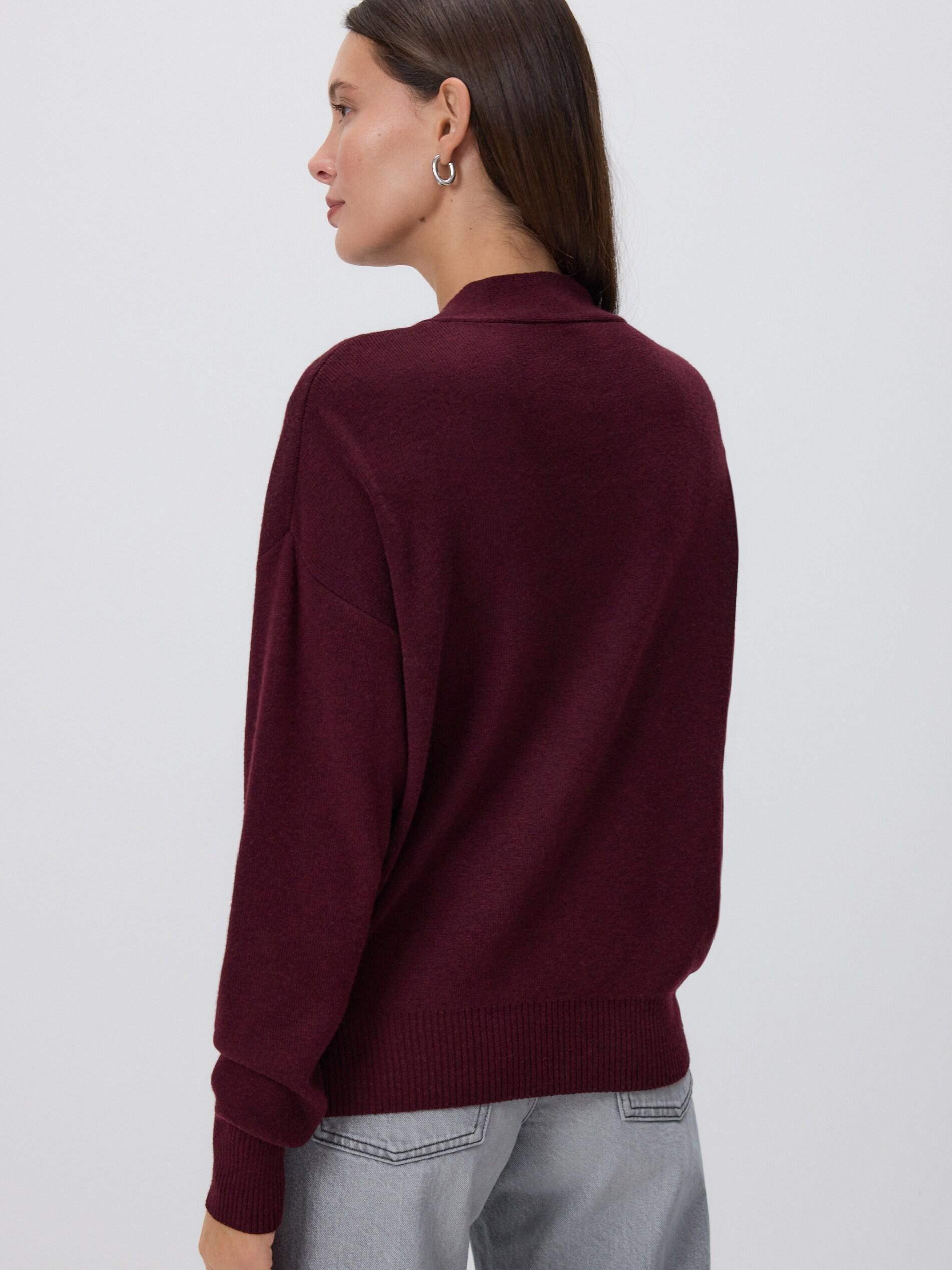 Maroon Sweater With Decorative Tie, Burgundy, large image number 3