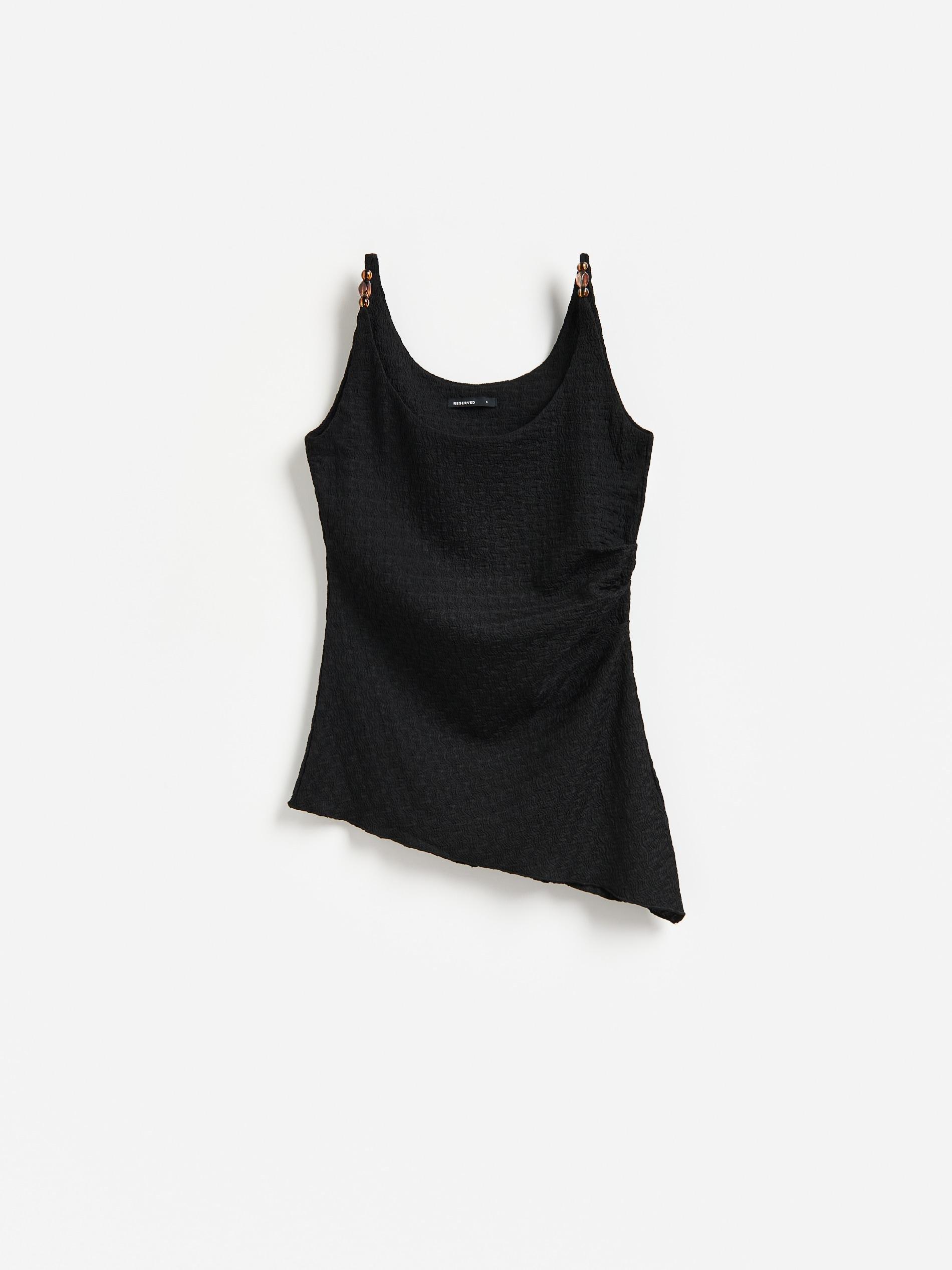 Black Blouse With Decorative Beads, Black, large image number 3