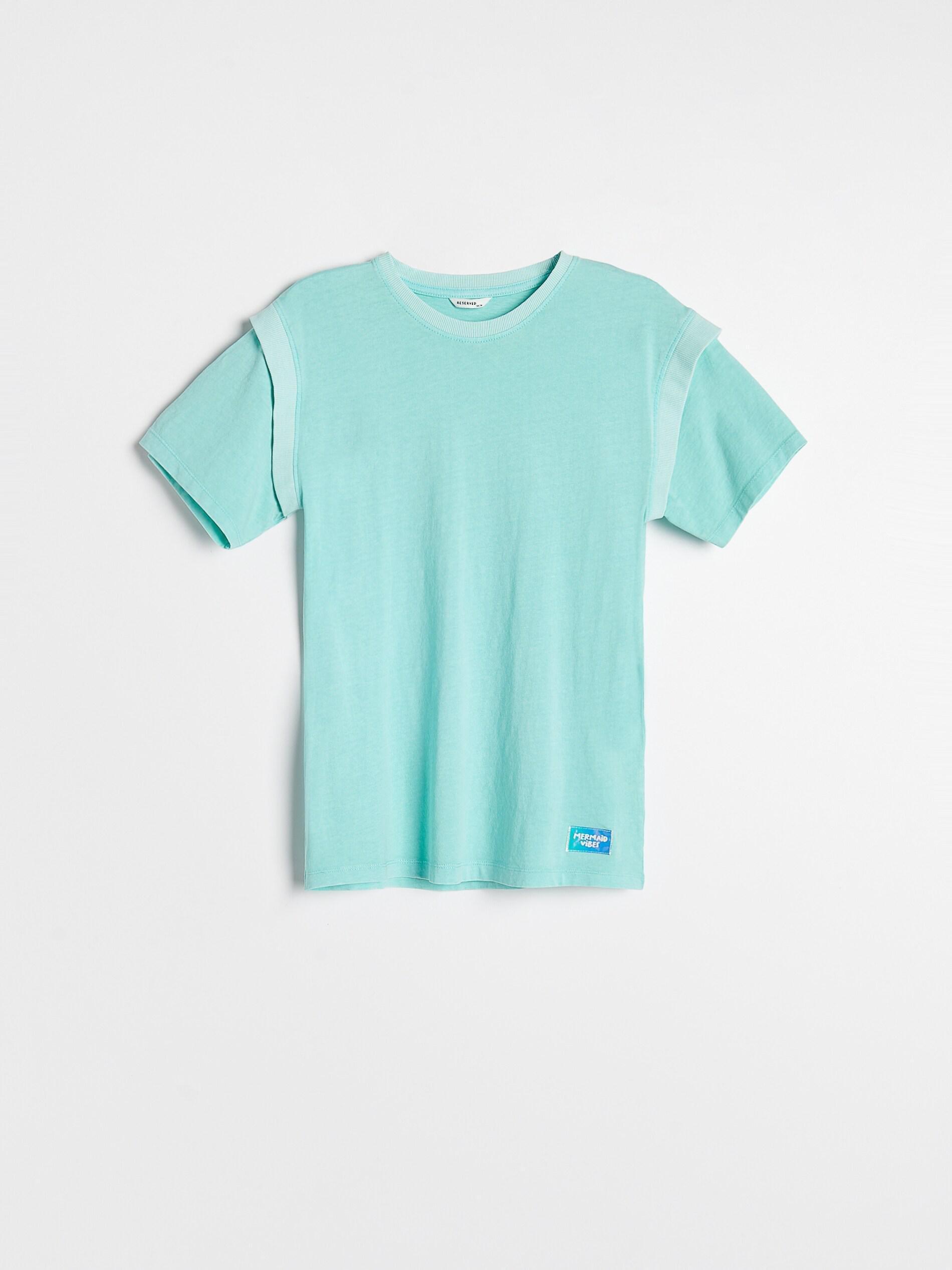Reserved - Turquoise Decorative Sleeves T-Shirt
