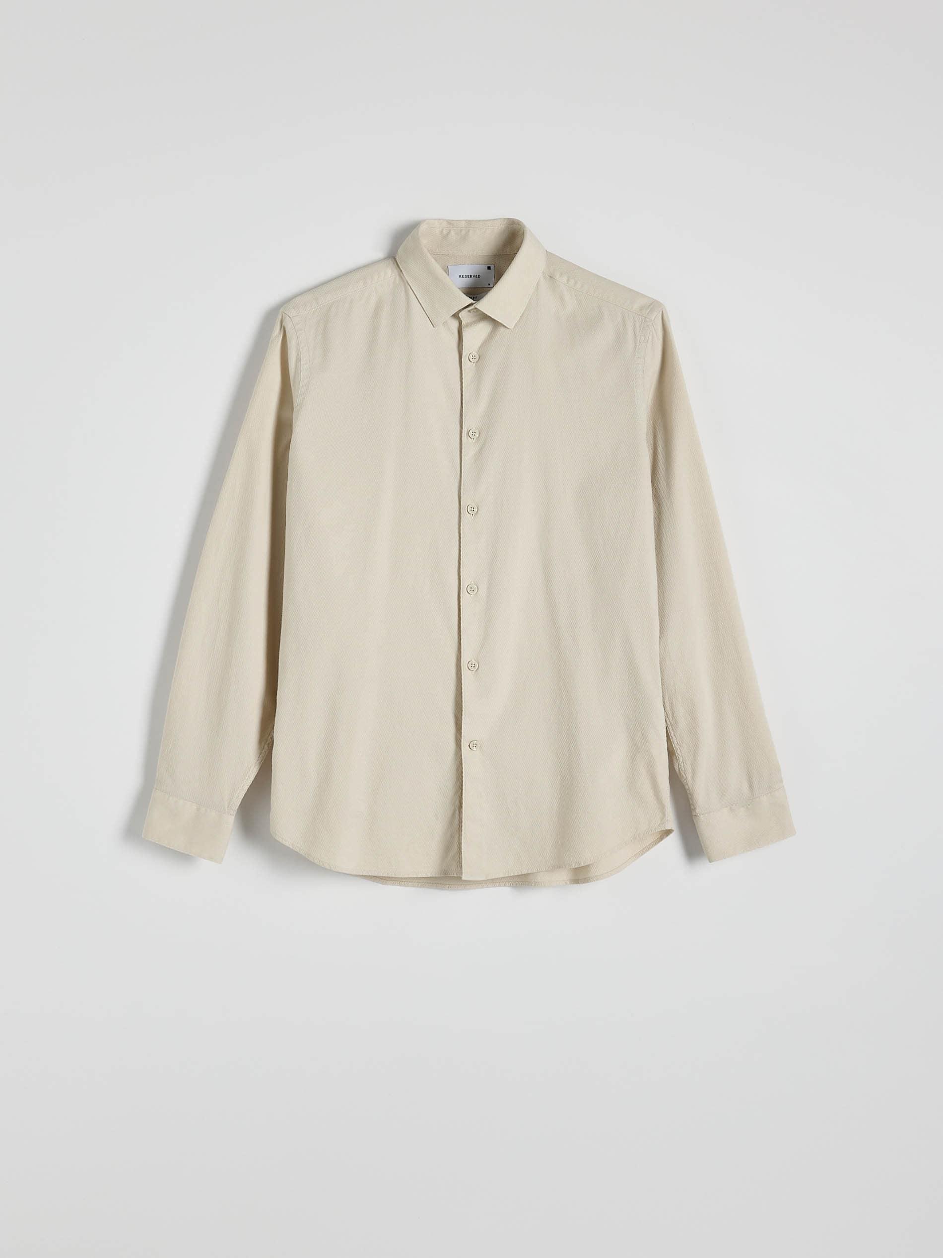 Beige Collared Long Sleeve Shirt, , large image number 4