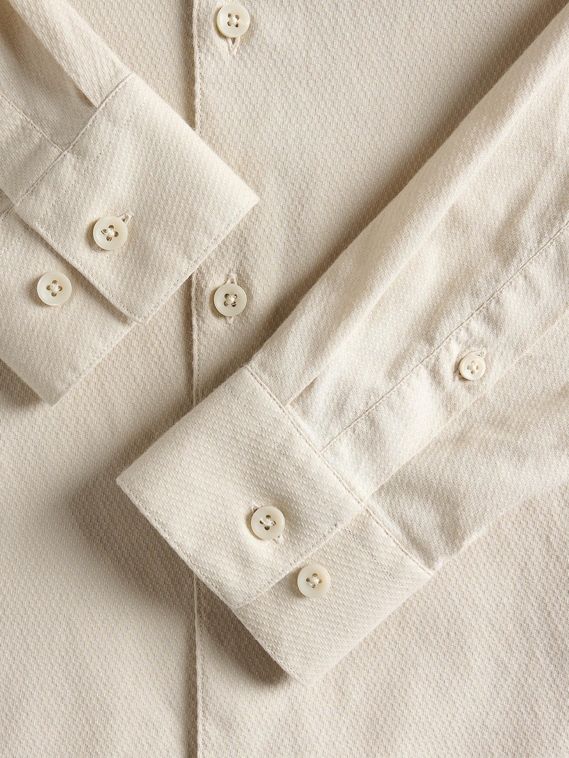 Beige Collared Long Sleeve Shirt, , large image number 5