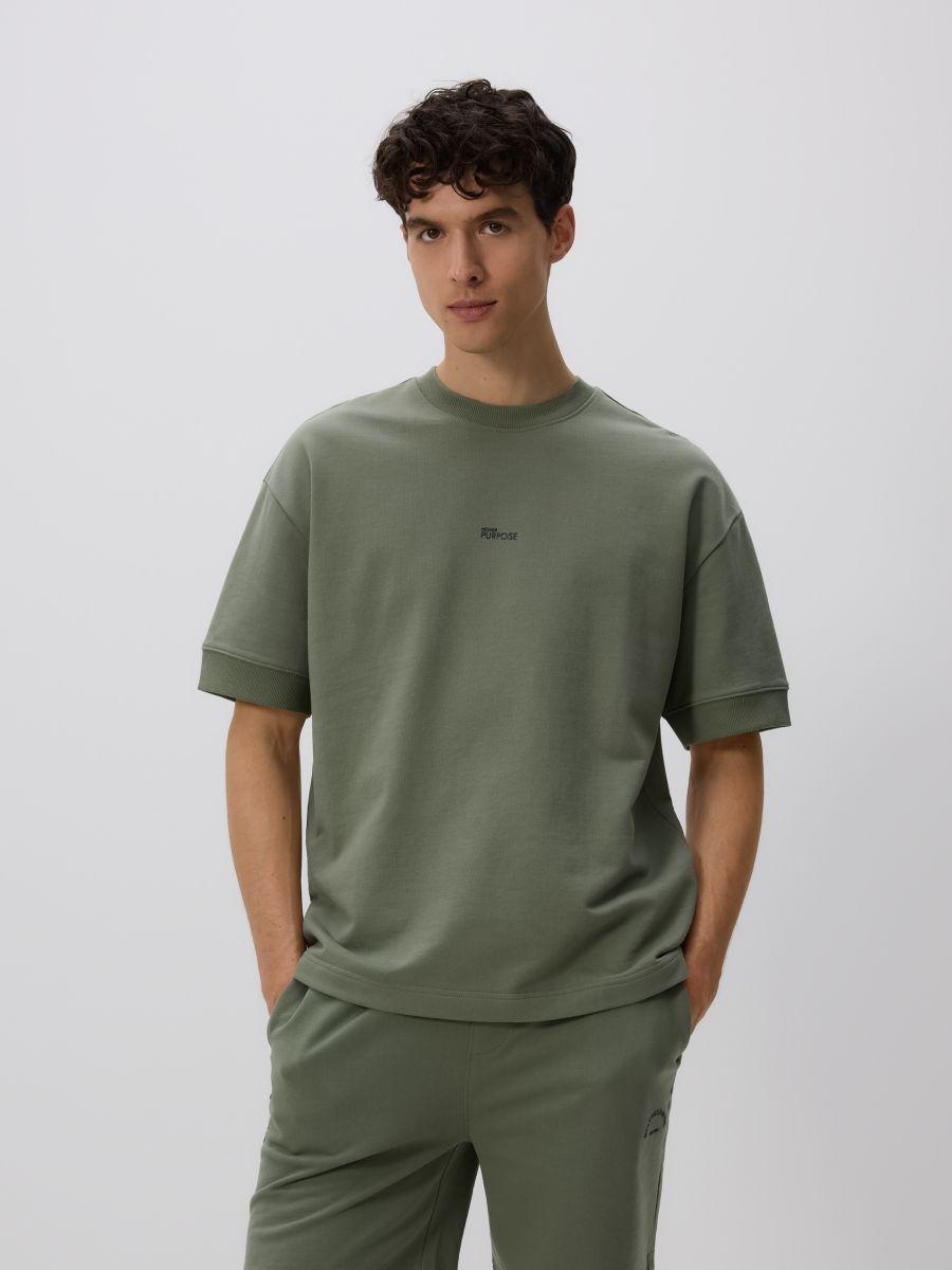 Green Boxy-Fit T-Shirt With Print, , large image number 1