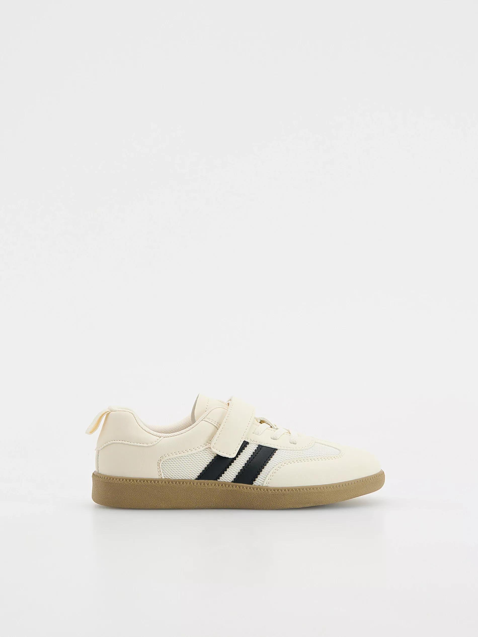 White Shoes With Velcro Fasteners, Ivory, large image number 0